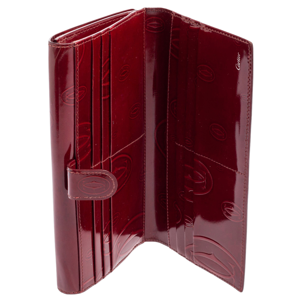 

Cartier Red Patent Leather Happy Birthday Continental Wallet