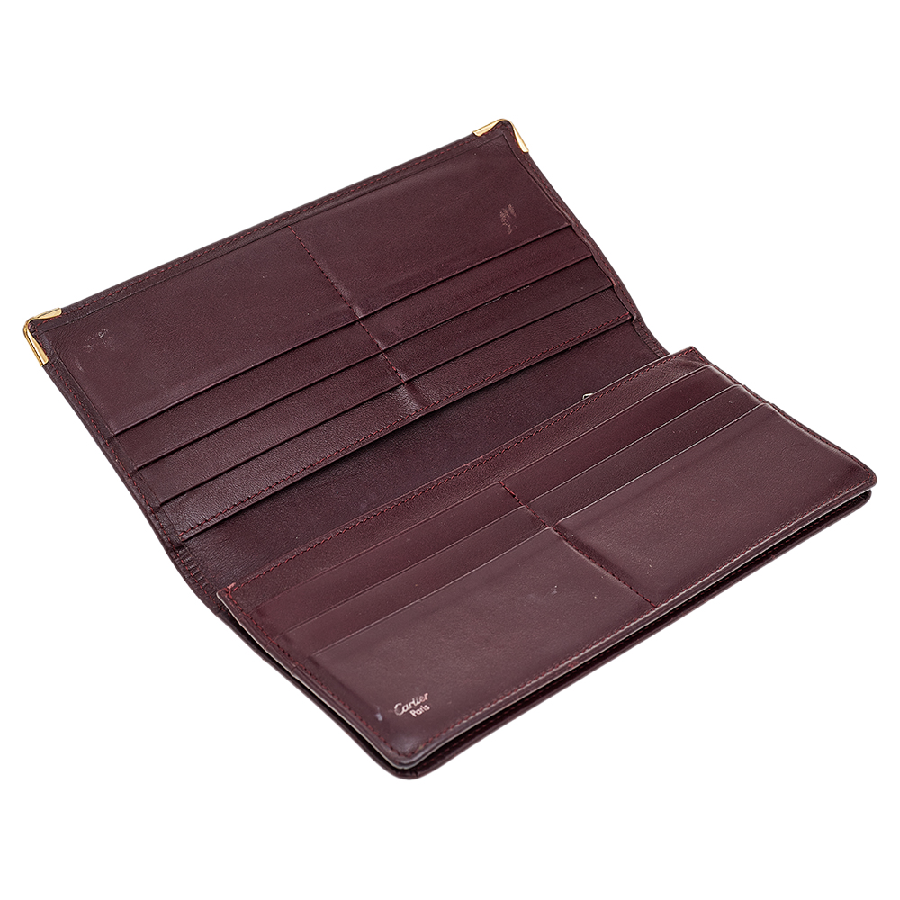 

Cartier Burgundy Leather Must de Cartier Bifold Long Wallet