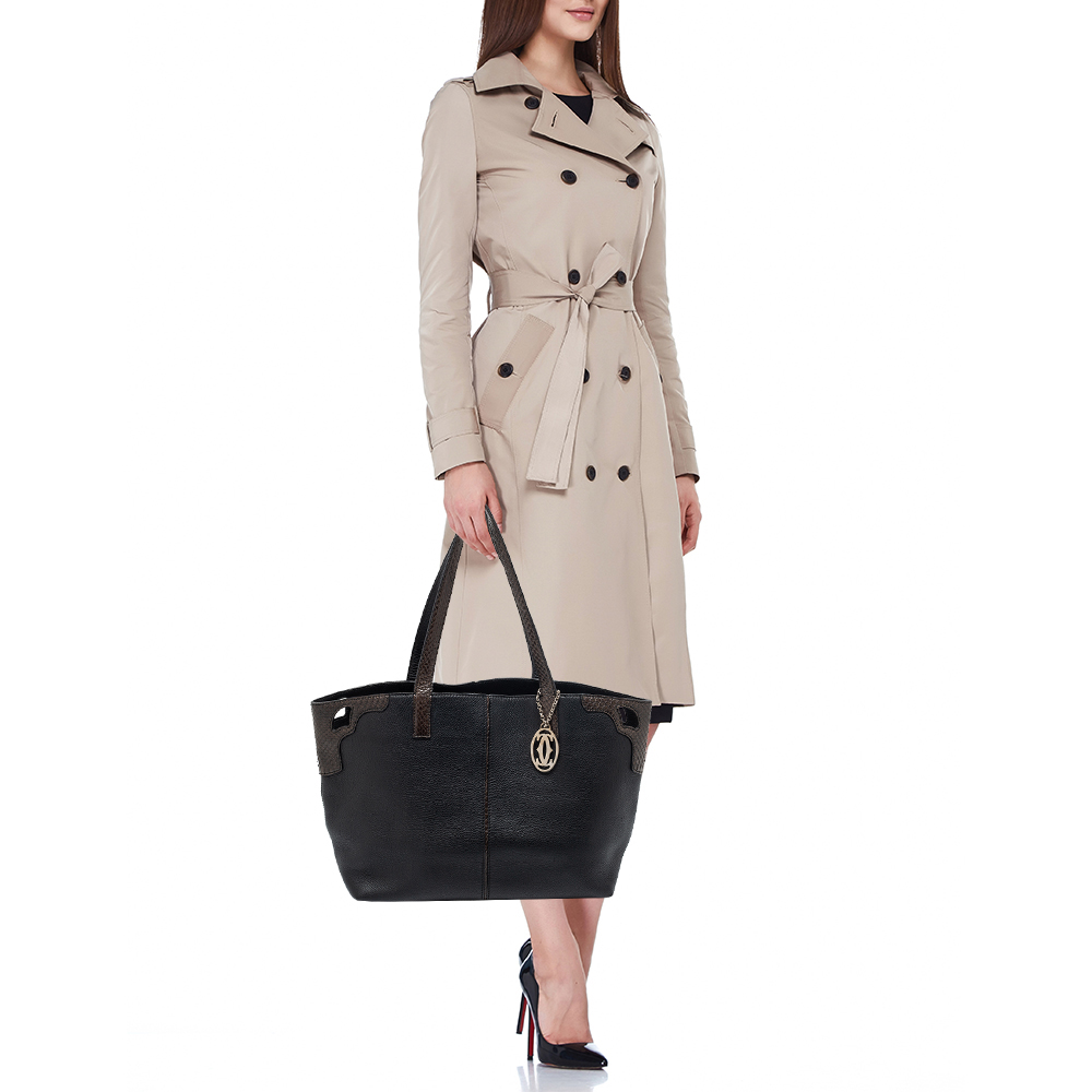 

Cartier Black Leather Marcello de Cartier Tote