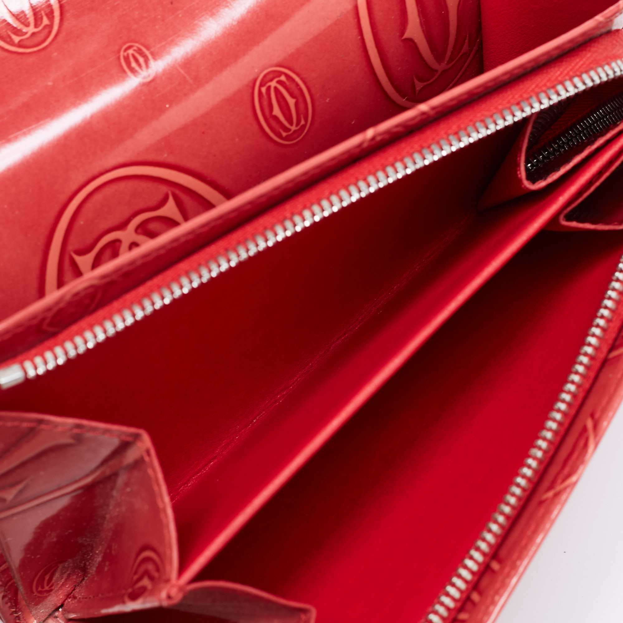 

Cartier Rouge Patent Leather Happy Birthday Compact Wallet, Red