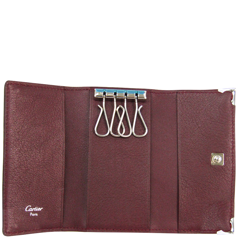 

Cartier Wine Leather 4 Key Case, Burgundy