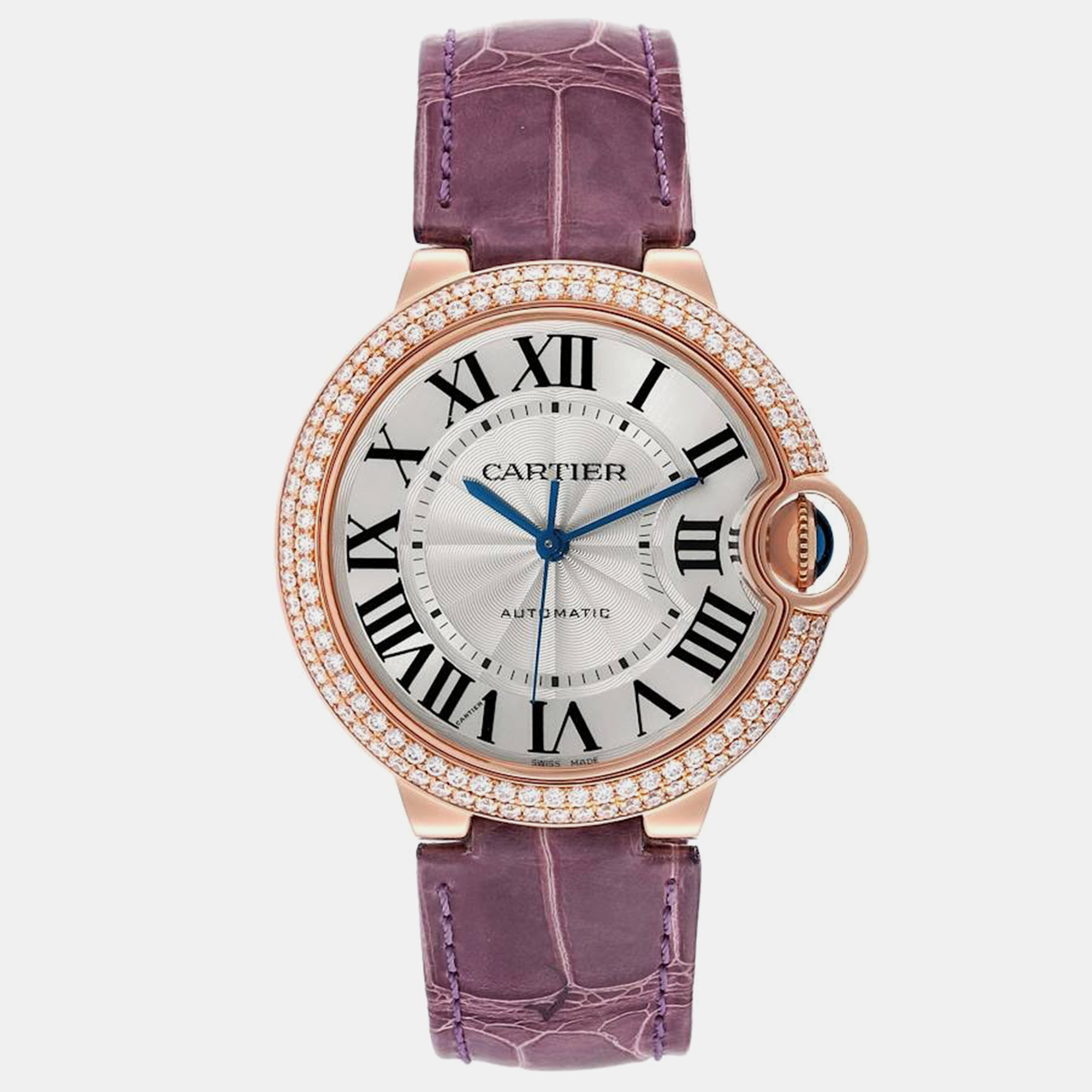 

Cartier Ballon Bleu Automatic Rose Gold Diamond Ladies Watch, Silver