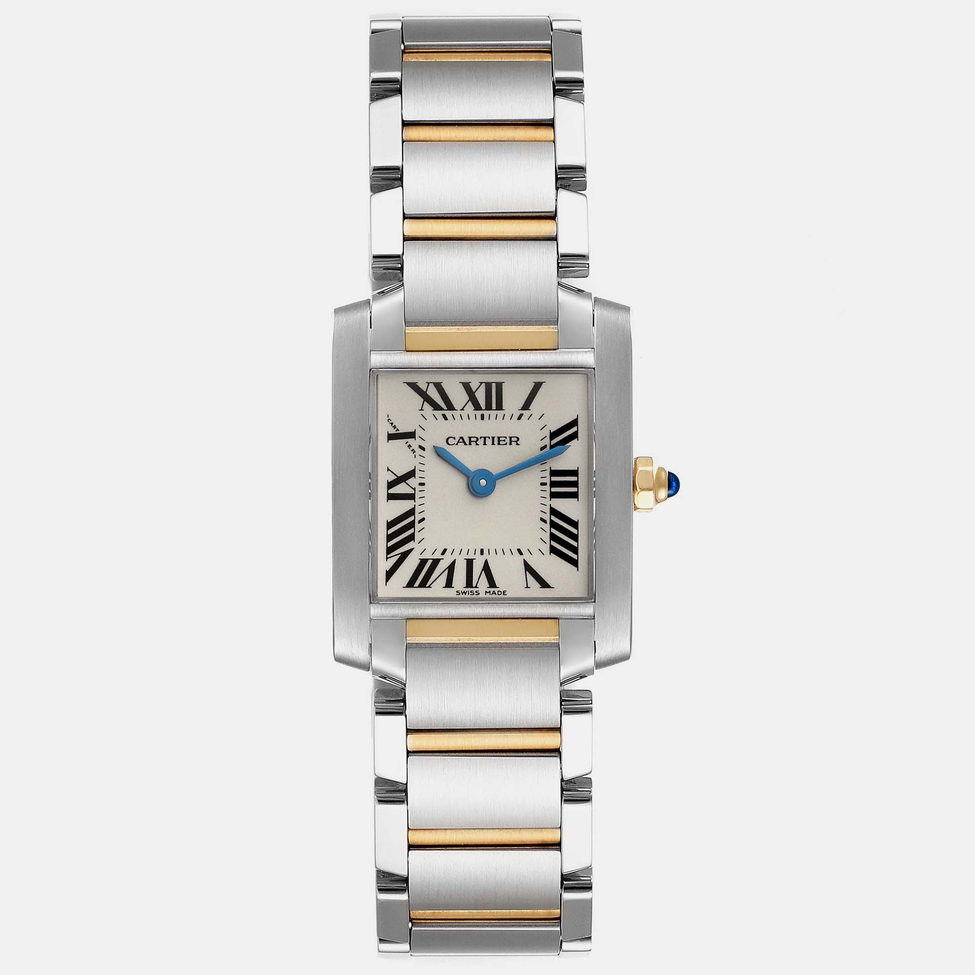 

Cartier Tank Francaise Small Steel Yellow Gold Ladies Watch 20.0 mm, Silver