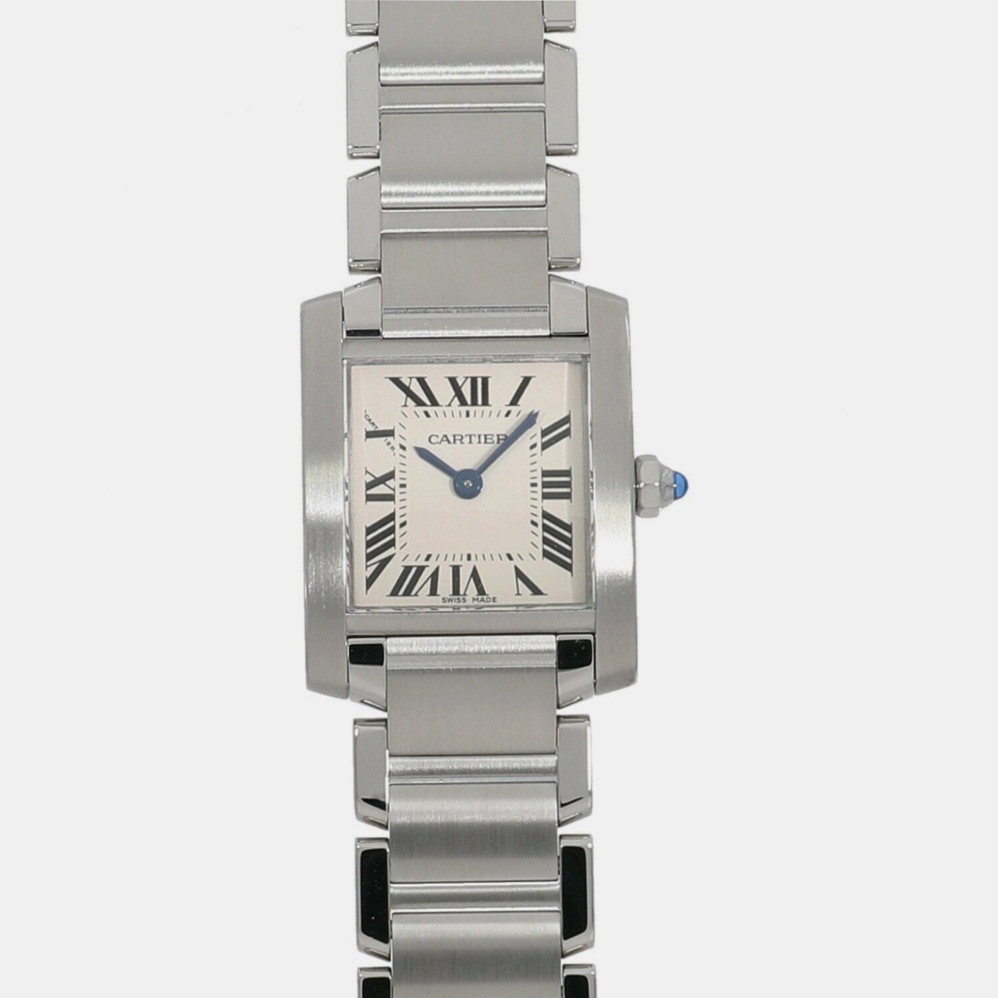 

Cartier White Stainless Steel Tank Francaise W51008Q3 Quartz Women's Wristwatch 20 mm