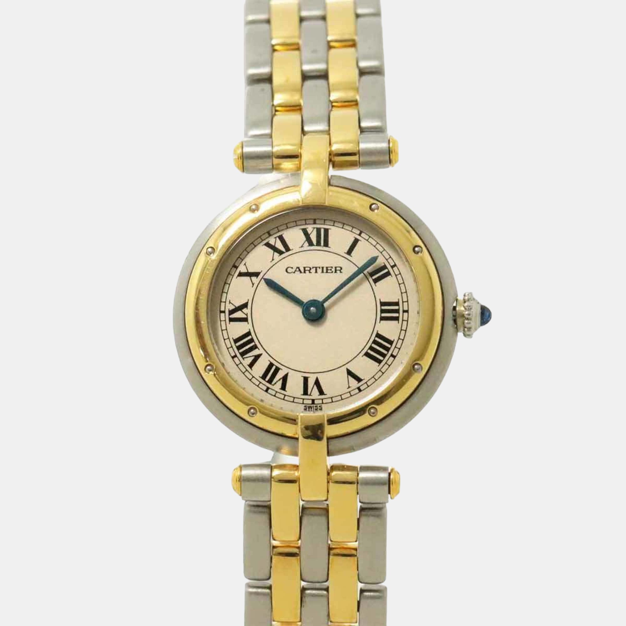 

Cartier Ivory 18k Yellow Gold Stainless Steel Panthere W25030B6 Quartz Women's Wristwatch 24 mm, White