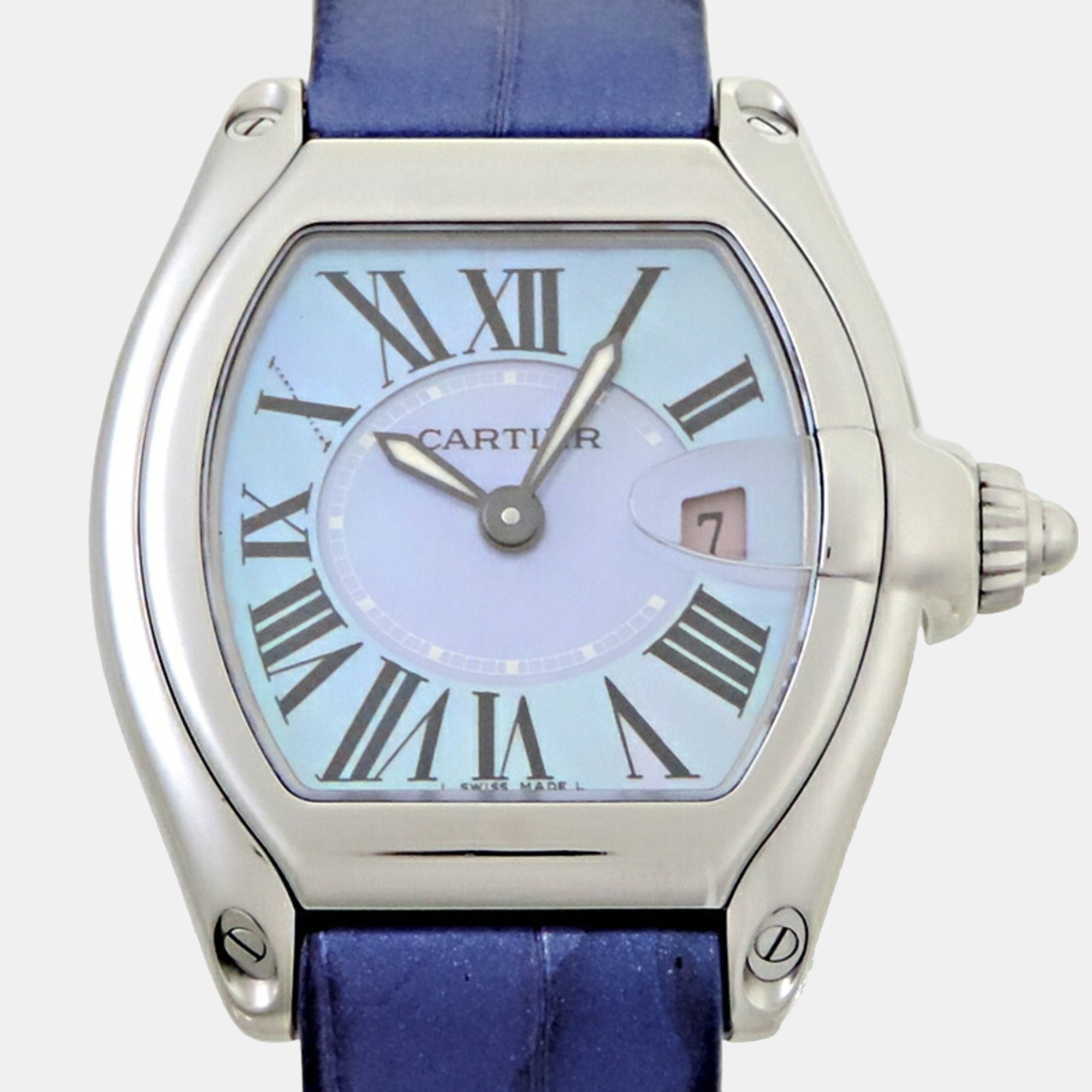 

Cartier Mother of Pearl Stainless Steel Roadster W6206007 Quartz Women's Wristwatch 32 mm, Blue