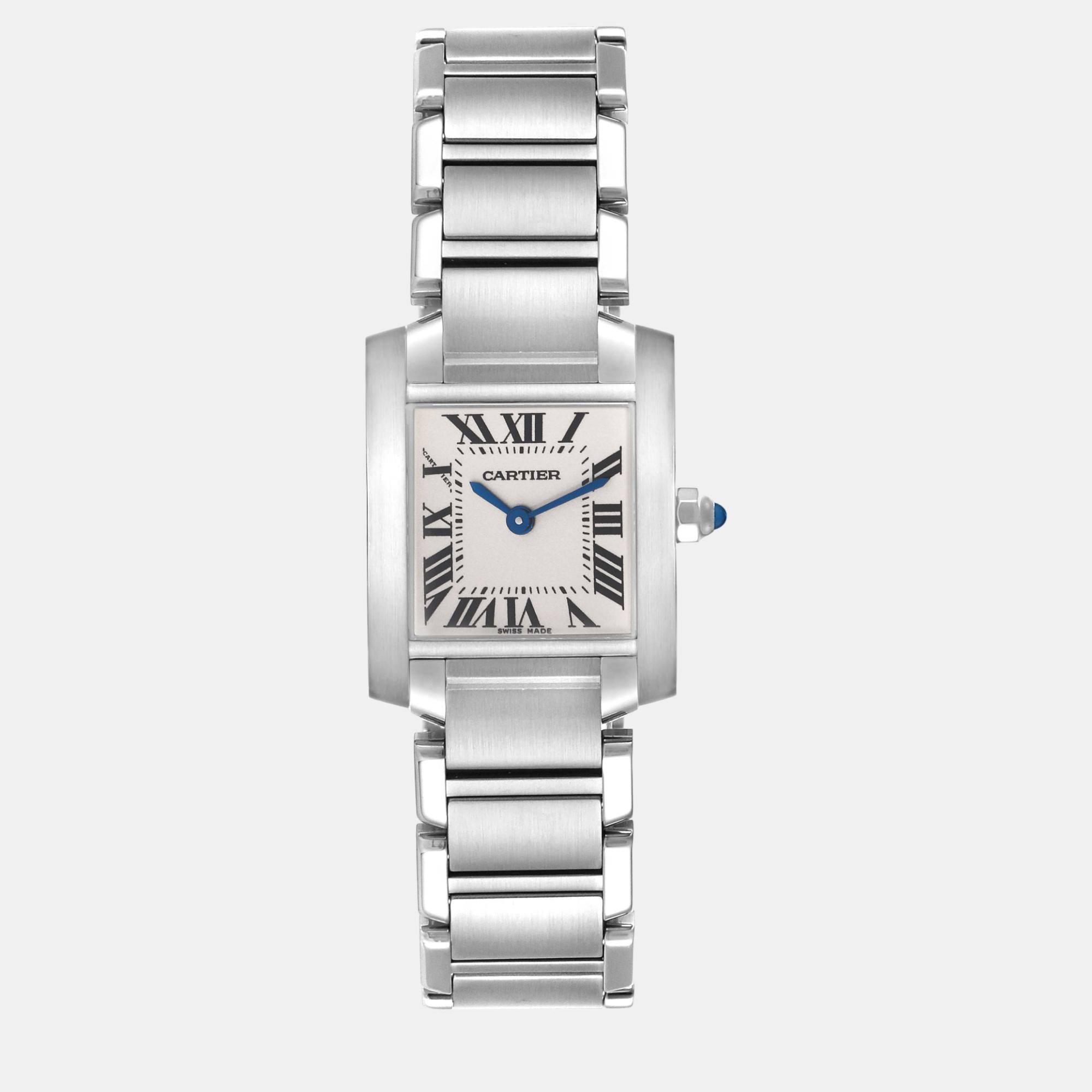 

Cartier Tank Francaise Small Silver Dial Steel Ladies Watch W51008Q3 20 mm x 25 mm