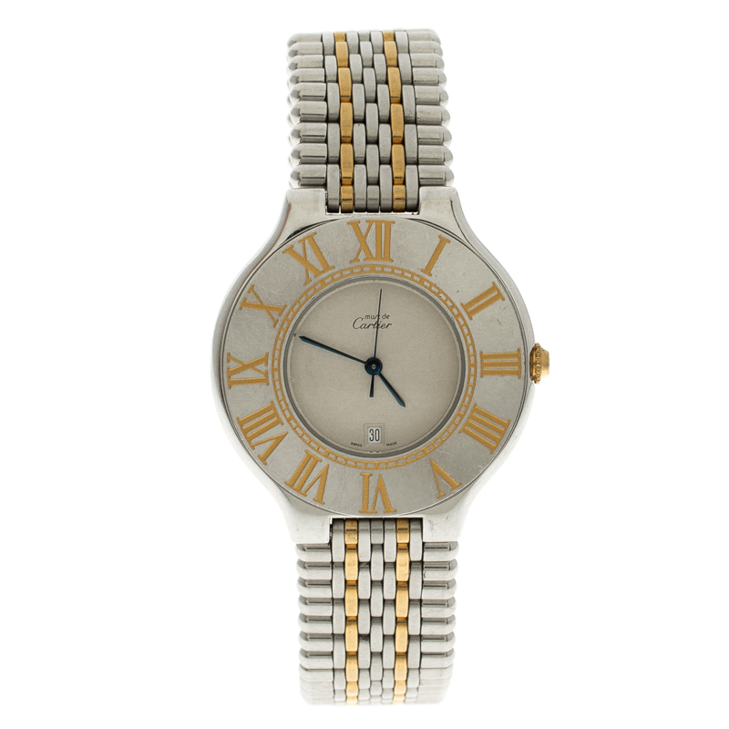 Cartier White Stainless Steel Must 21 Women's Wristwatch 35mm