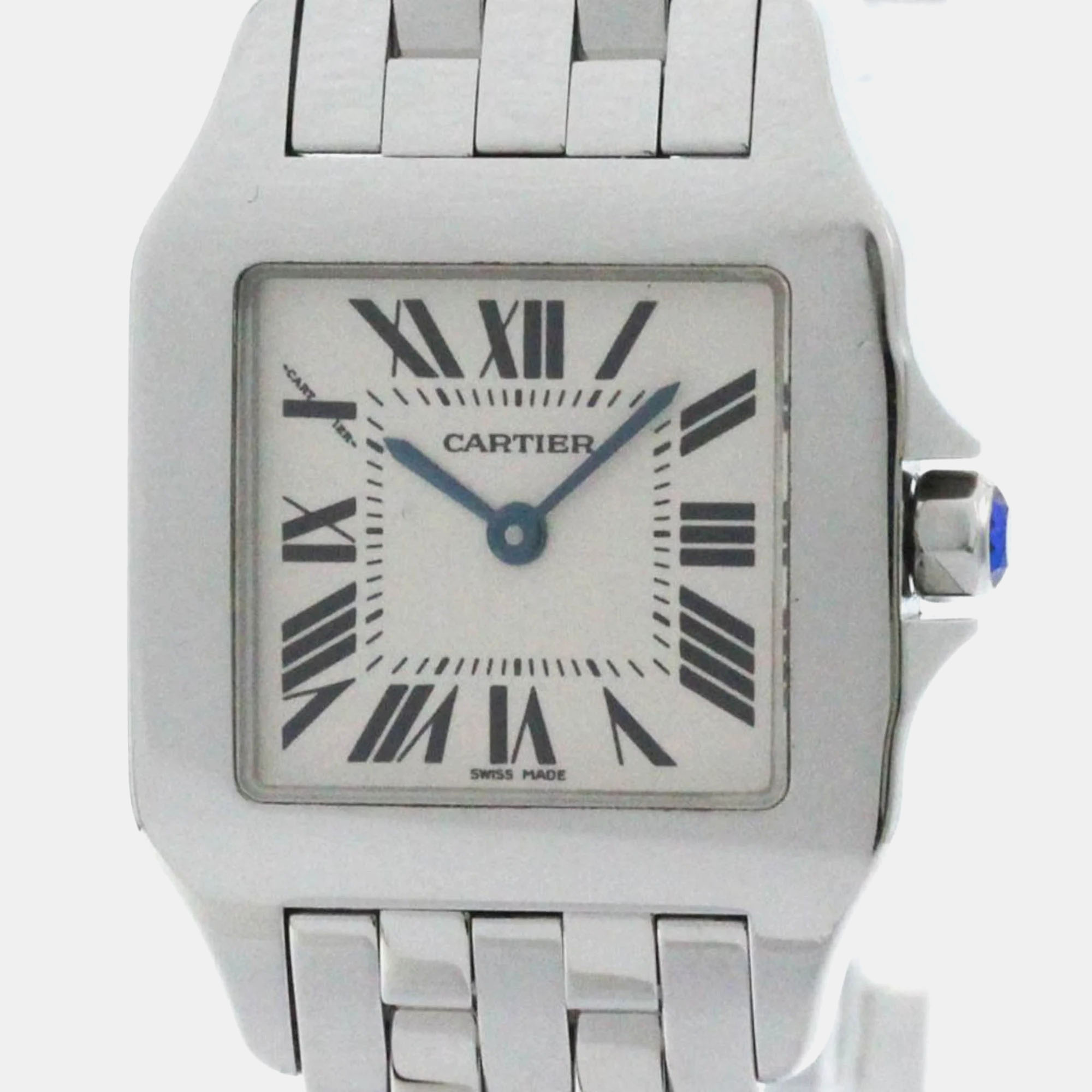 

Cartier Silver Stainless Steel Santos Demoiselle W25065Z5 Quartz Women's Wristwatch 26 mm