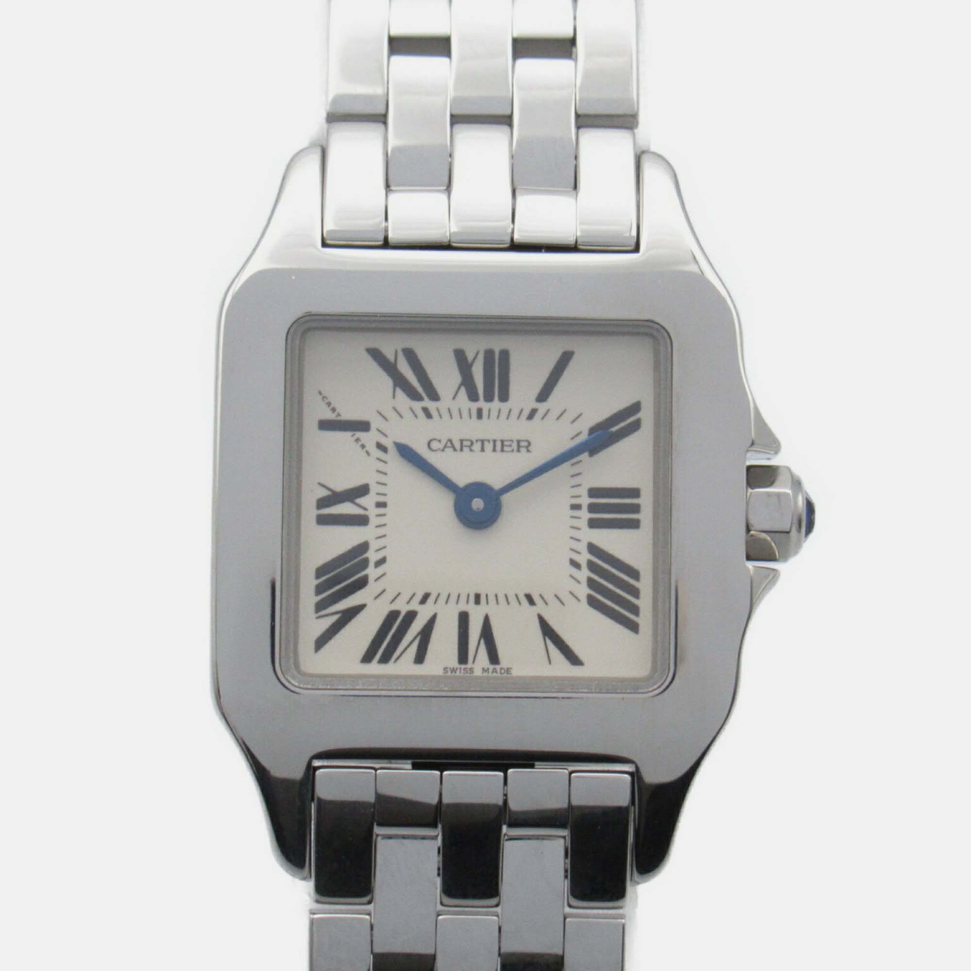 

Cartier Ivory Stainless Steel Santos Demoiselle W25064Z5 Quartz Women's Wristwatch 20 mm, White