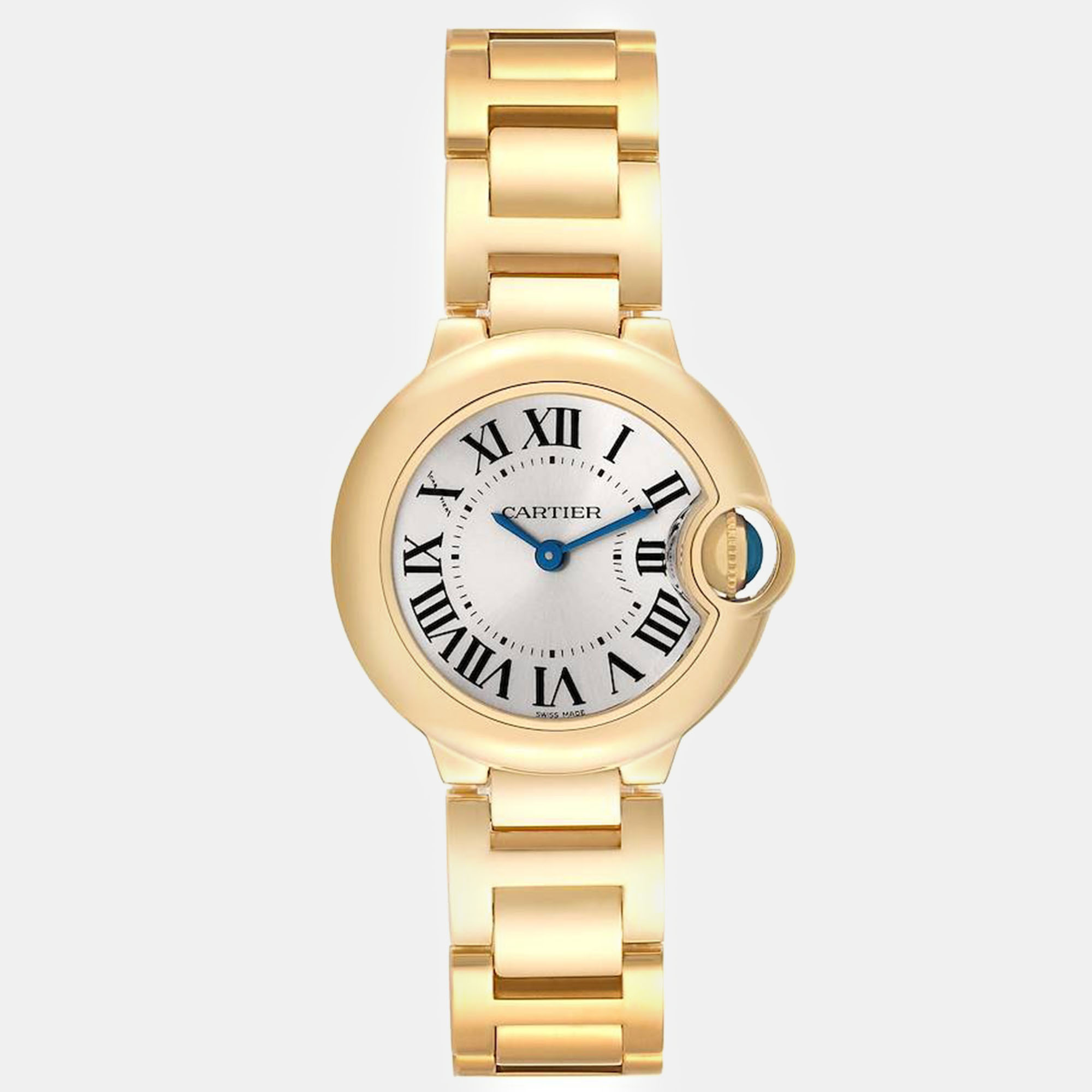 

Cartier Ballon Bleu Yellow Gold Silver Dial Ladies Watch W69001Z2 28 mm