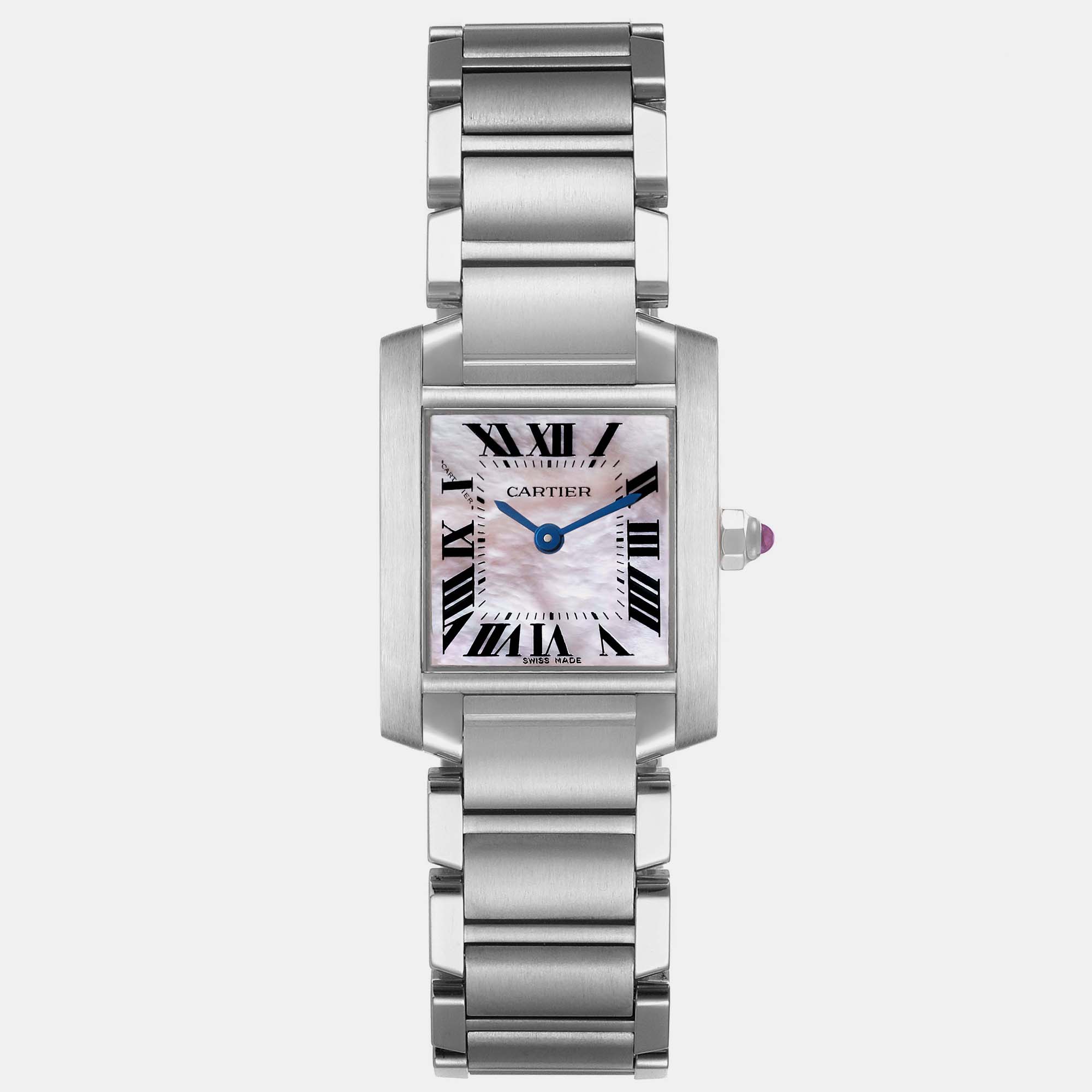 

Cartier Tank Francaise MOP Dial Steel Ladies Watch W51028Q3 20 mm x 25 mm, Pink