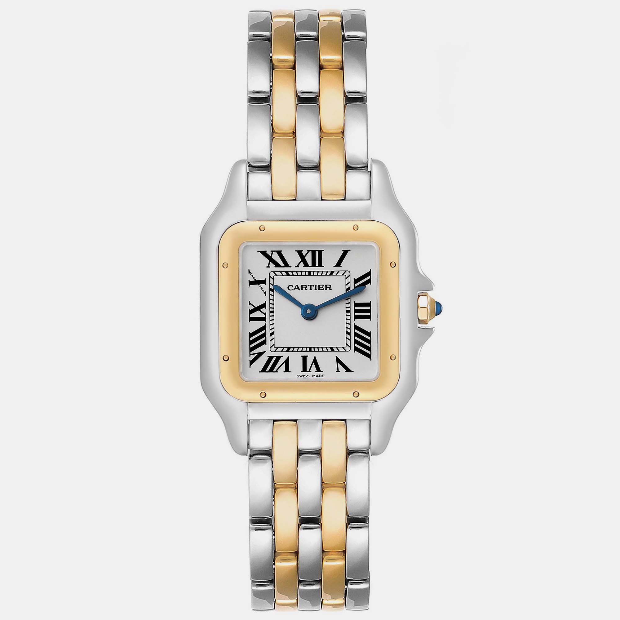 

Cartier Panthere Steel Yellow Gold 2 Row Ladies Watch 27.0 mm, Silver