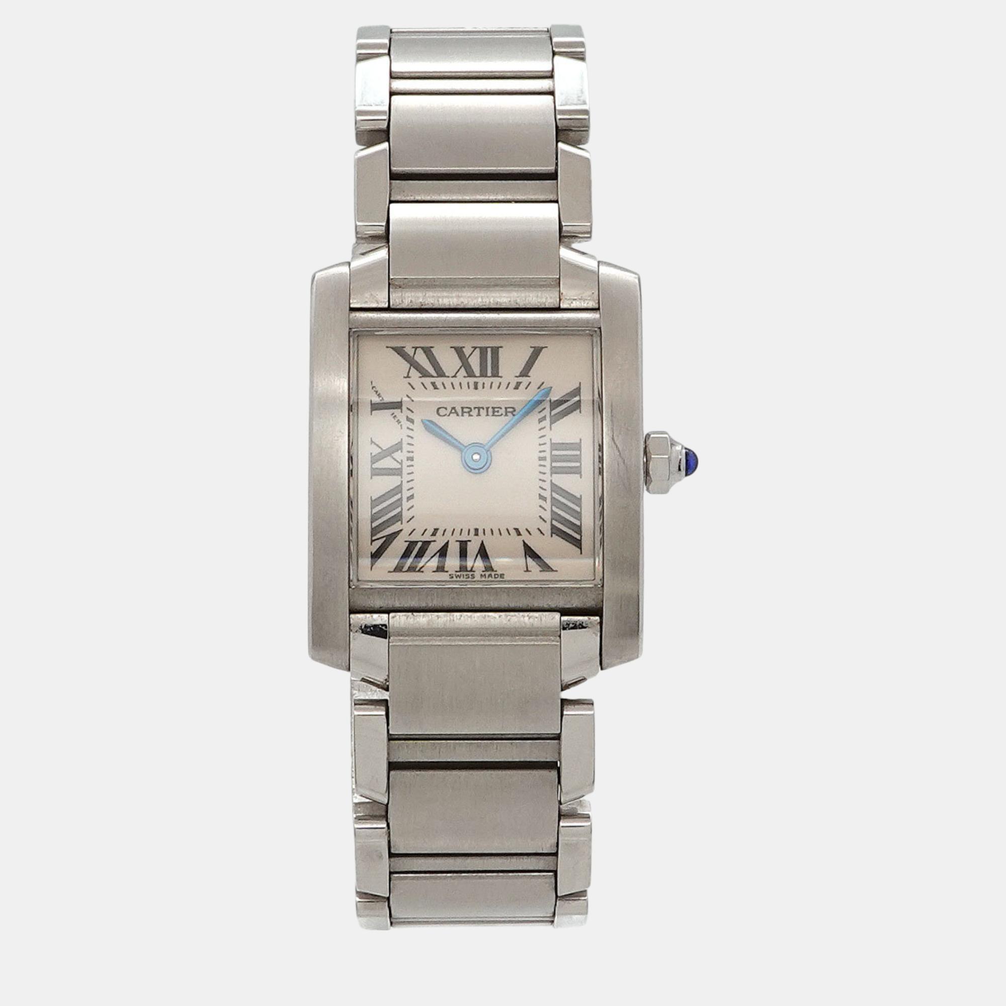 

Cartier Ivory Quartz Tank Francaise SM W51008Q3 Watch, Cream