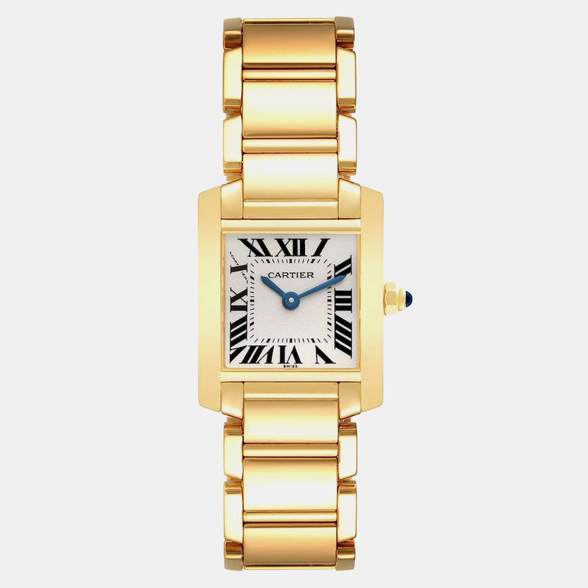 

Cartier Tank Francaise Yellow Gold Quartz Ladies Watch W50002N2 20 x 25 mm, Silver