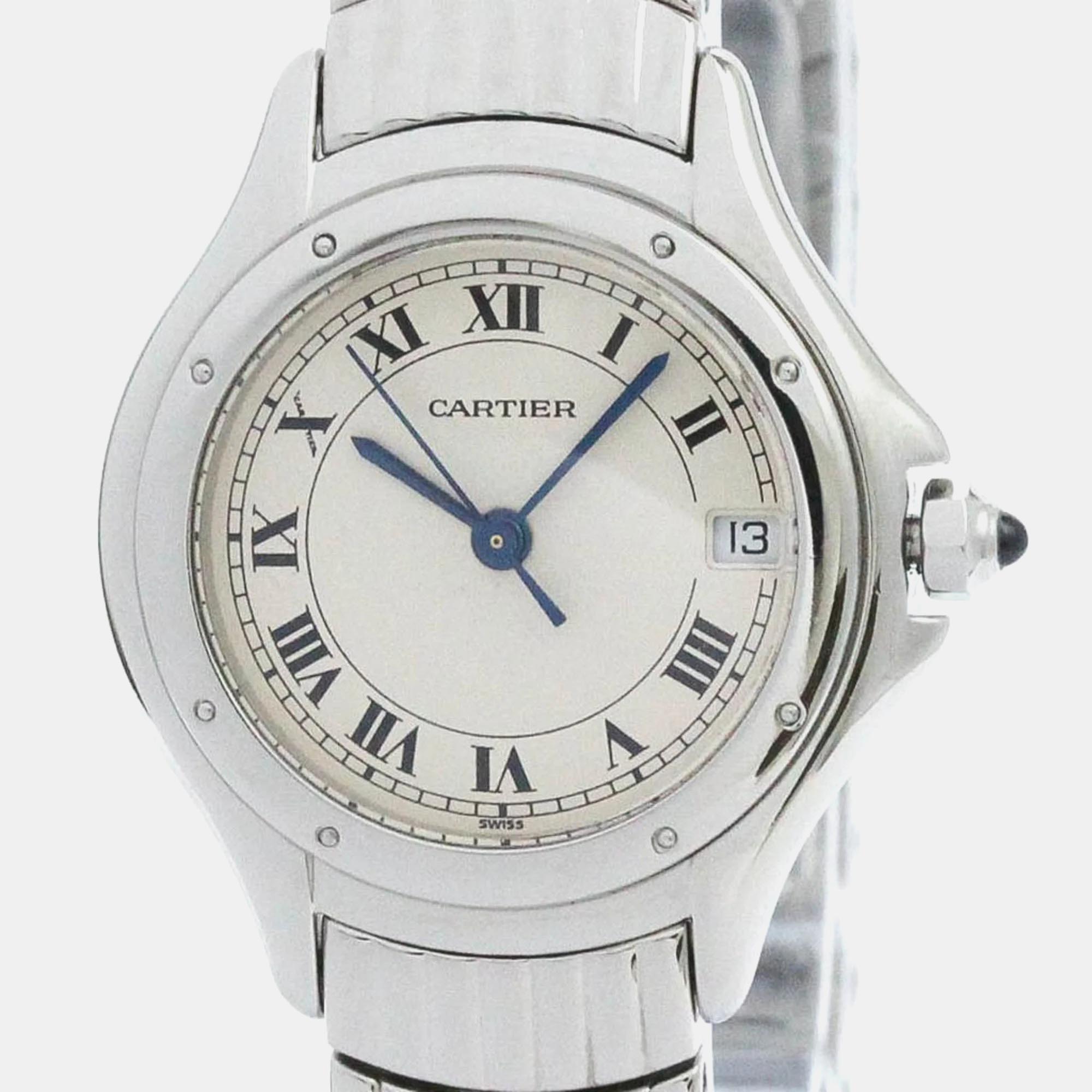 

Cartier Ivory Stainless Steel Panthere Cougar Quartz Women's Wristwatch 26 mm, White