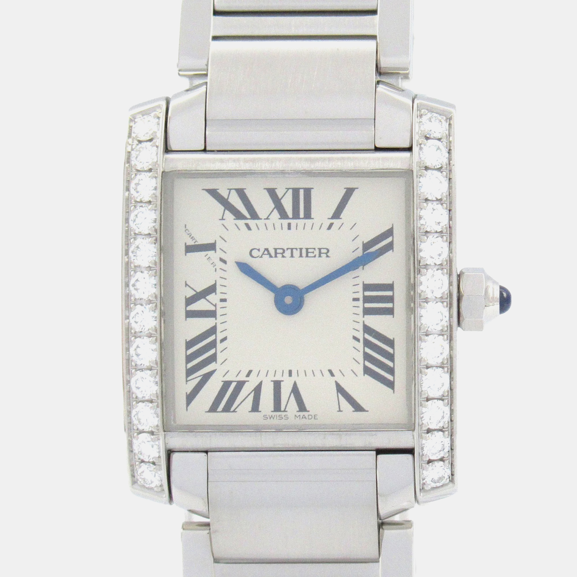 

Cartier Silver Stainless Steel Tank Francaise Quartz Women's Wristwatch 20 mm