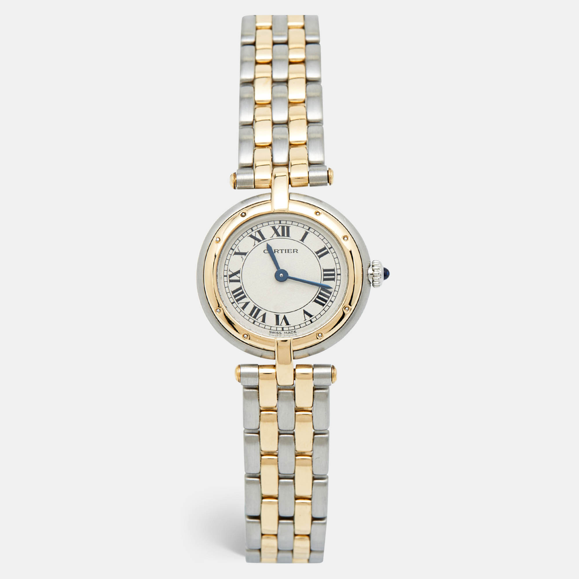 

Cartier Silver 18K Yellow Gold And Stainless Steel Panthère Cougar 1057920 Women's Wristwatch 24 mm