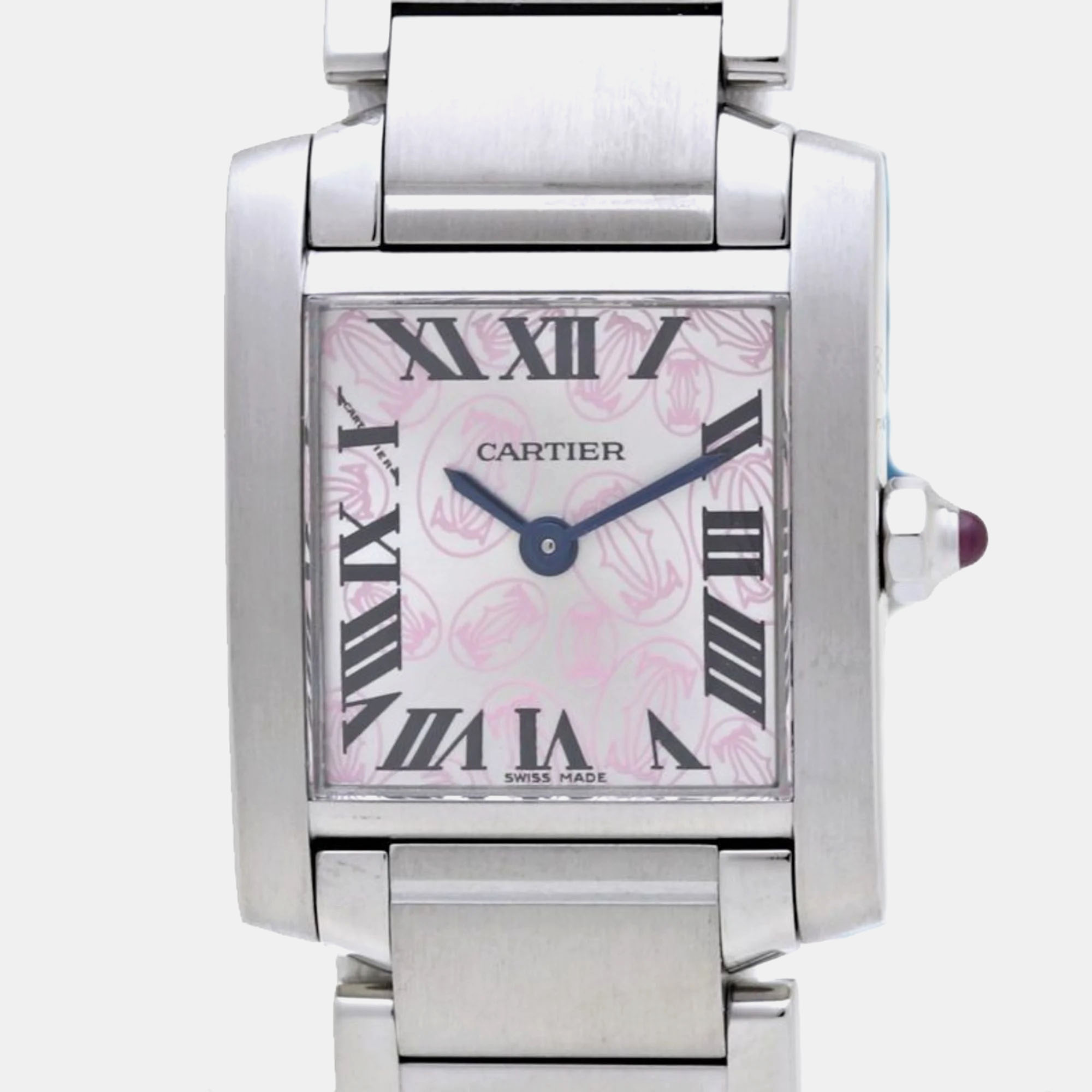 

Cartier Tank Francaise SM Stainless Steel Women's Wristwatch, Pink