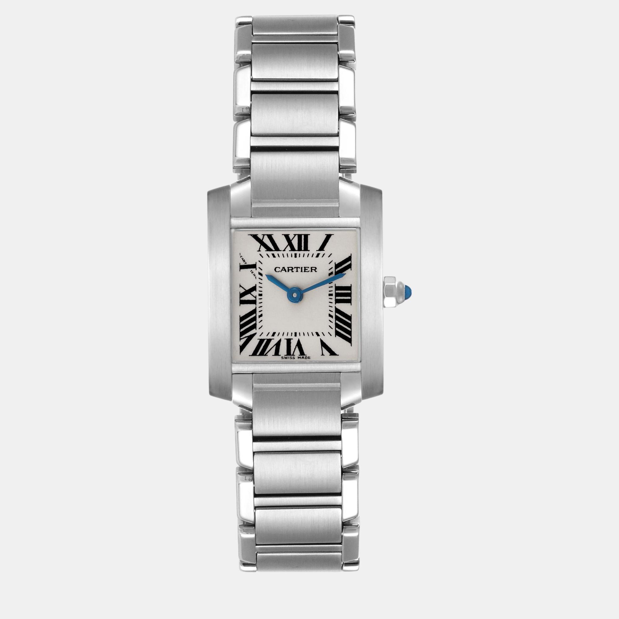 

Cartier Tank Francaise Small Steel Ladies Watch W51008Q3, Silver