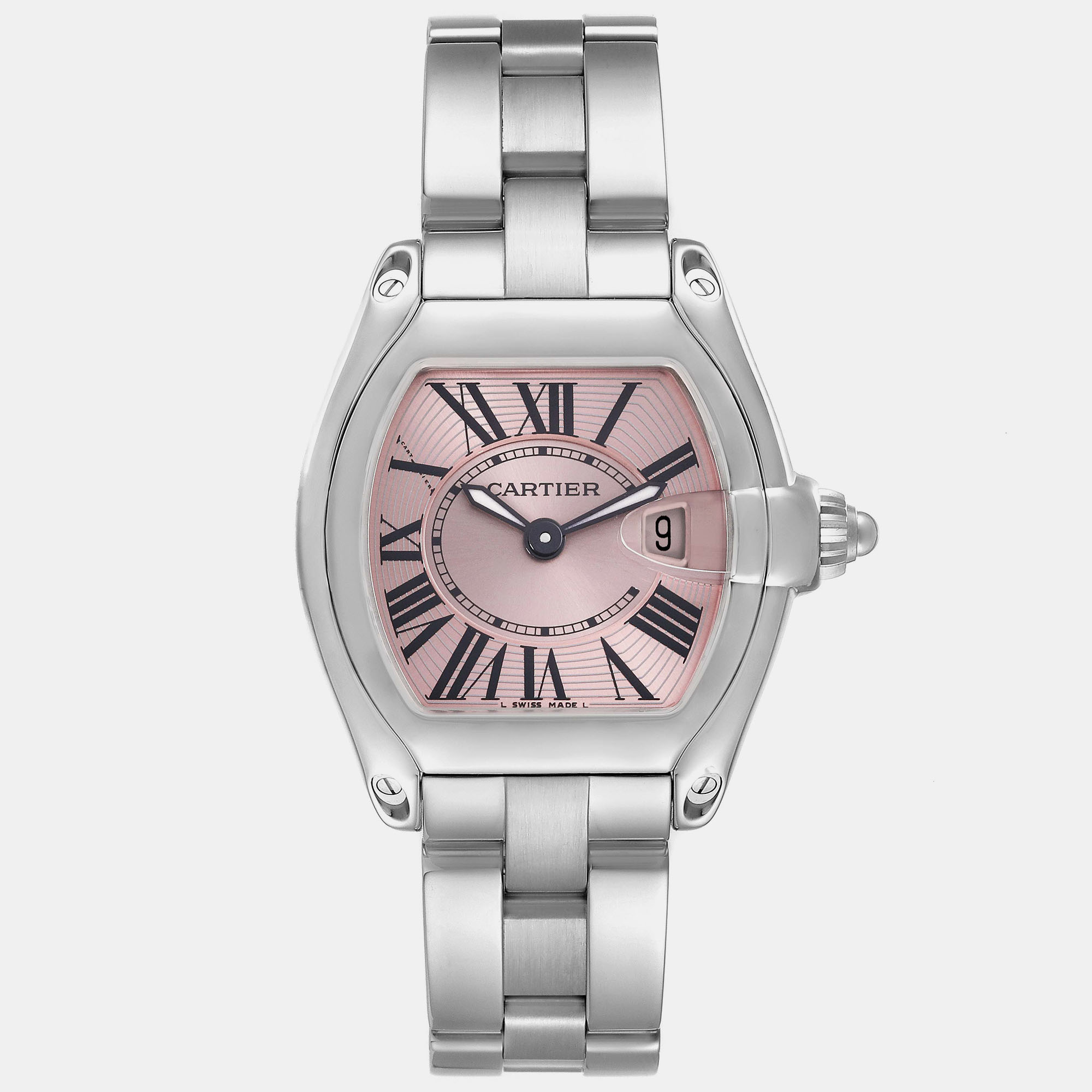 

Cartier Roadster Small Pink Dial Steel Ladies Watch W62017V3