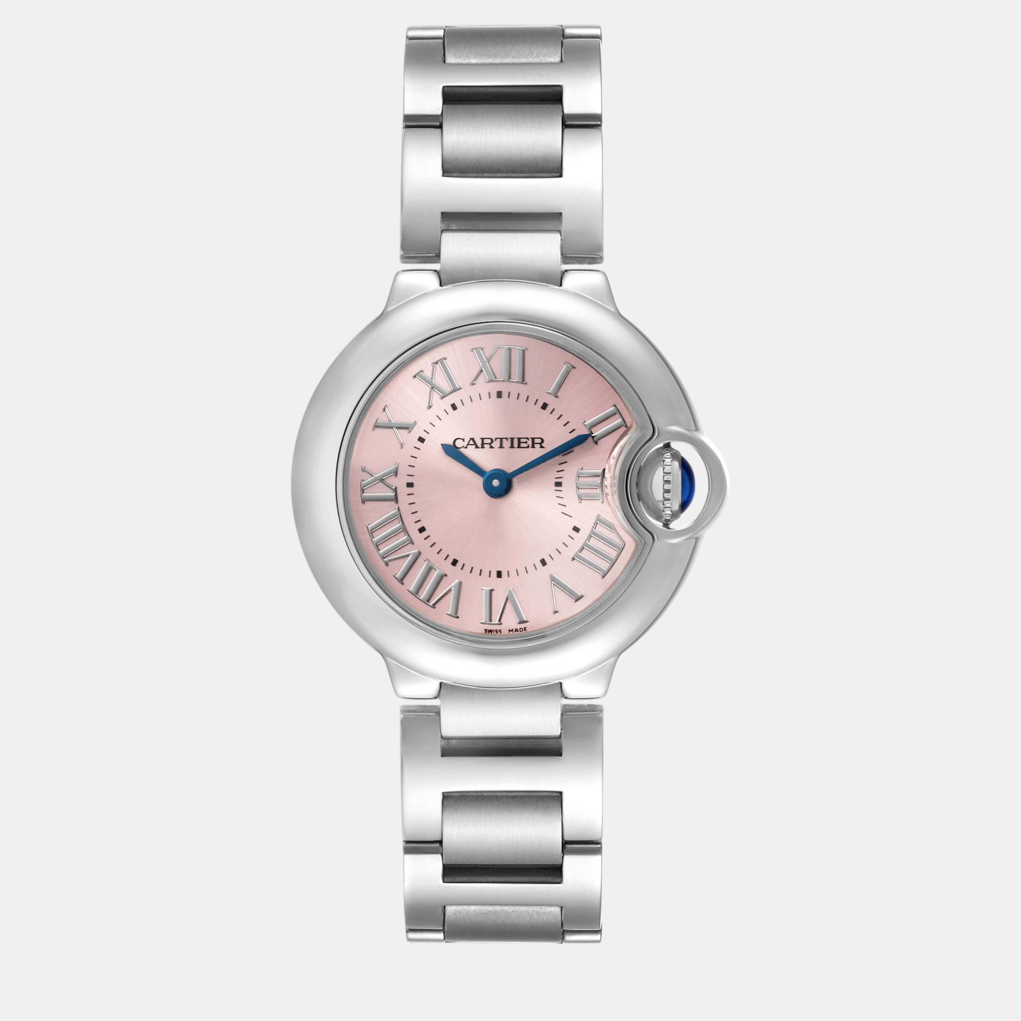 

Cartier Ballon Bleu Pink Dial Steel Ladies Watch 28.0 mm