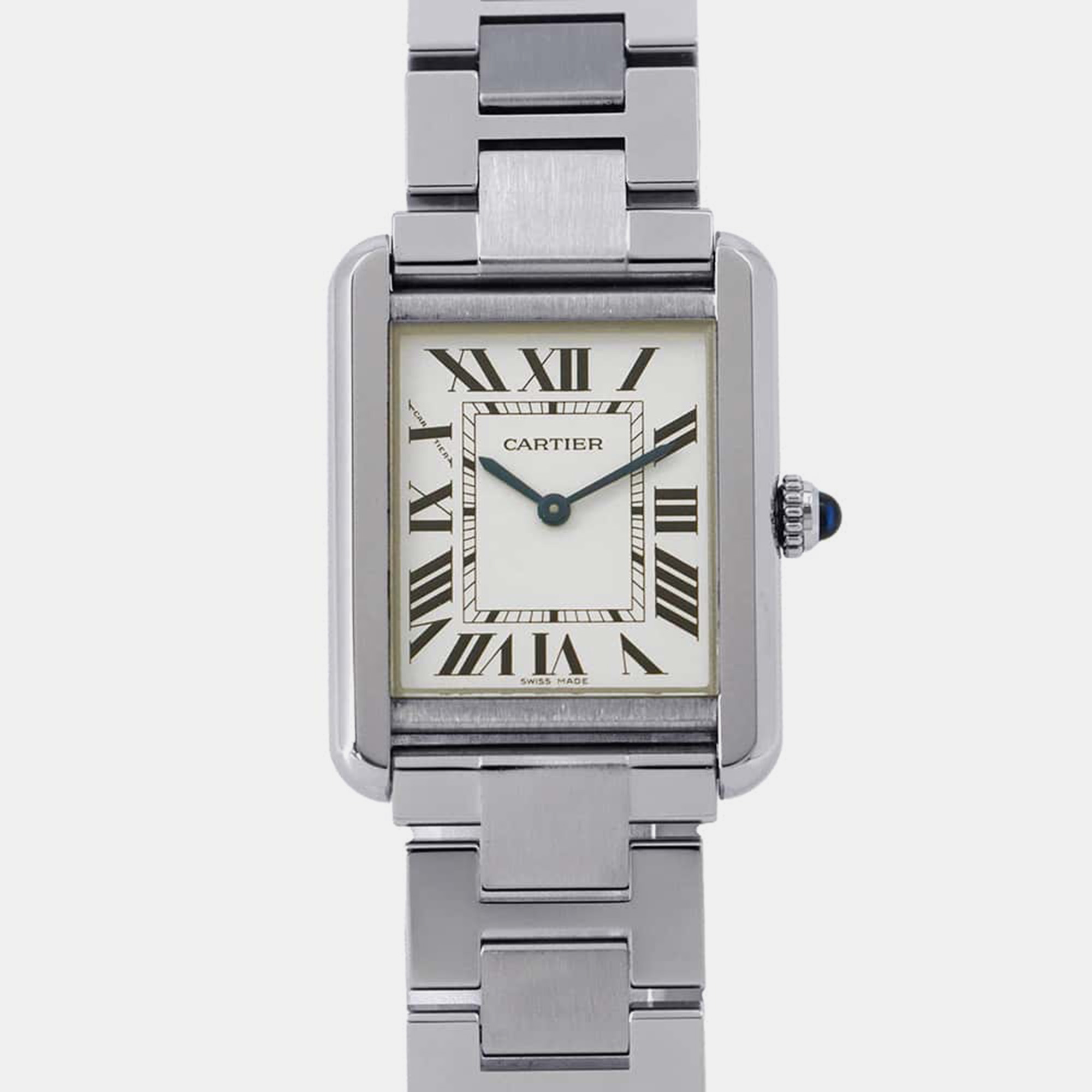 

Cartier Stainless Steel Silver Dial Tank Solo SM Wristwatch 24.4mm H31.0mm