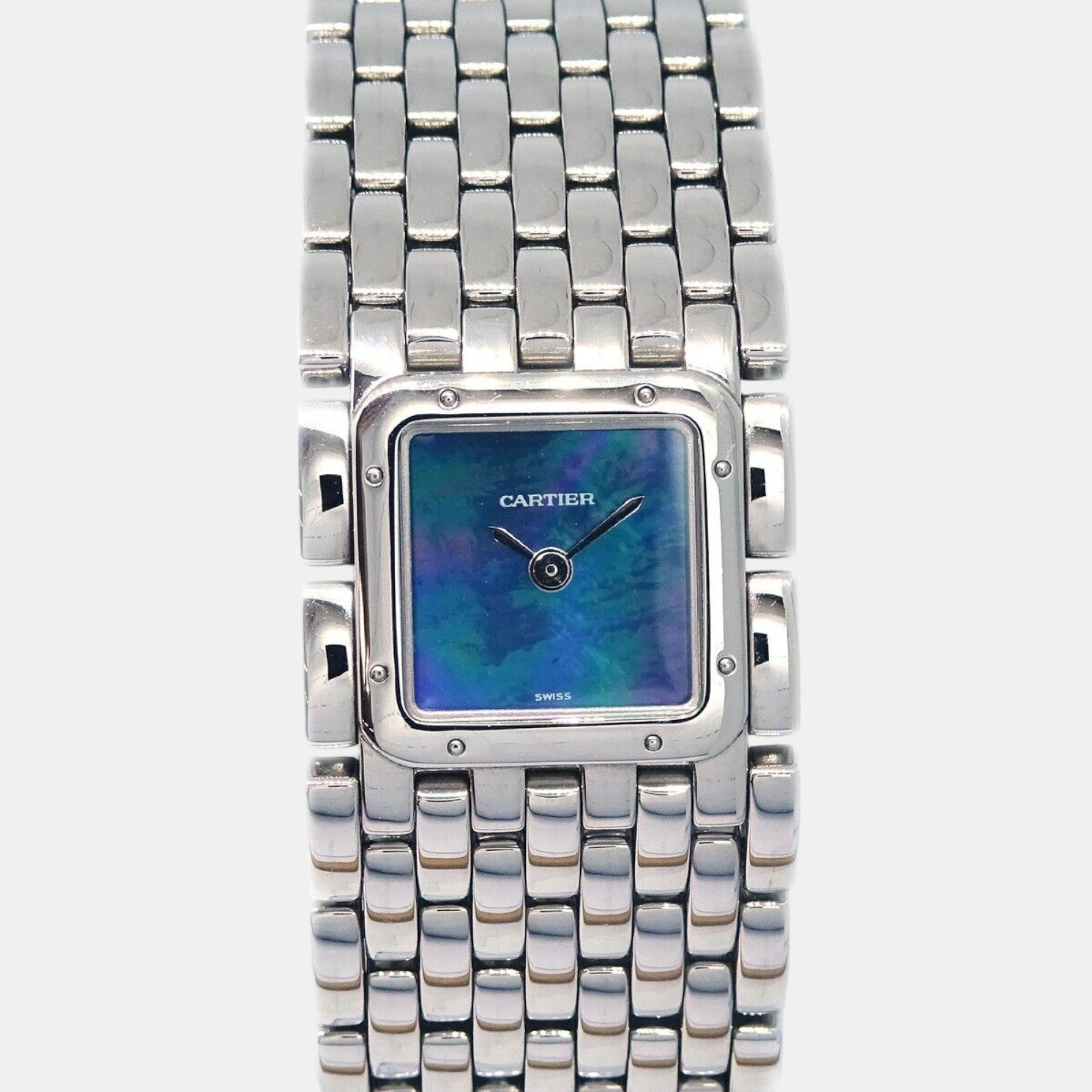 

Cartier Stainless Steel Panthere Luban Quartz Watch 22 mm, Blue