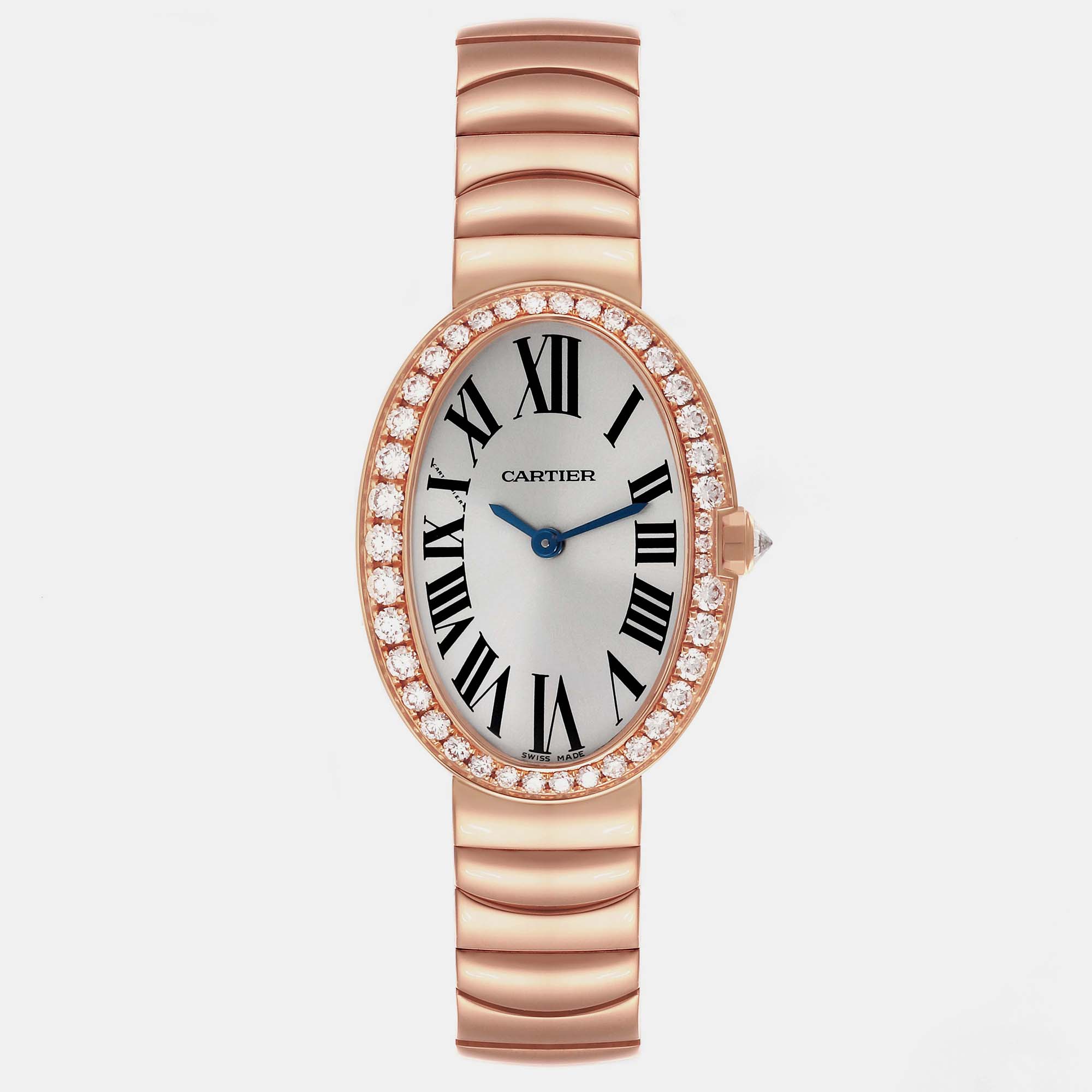 

Cartier Baignoire Rose Gold Diamond Ladies Watch WB520002, Silver