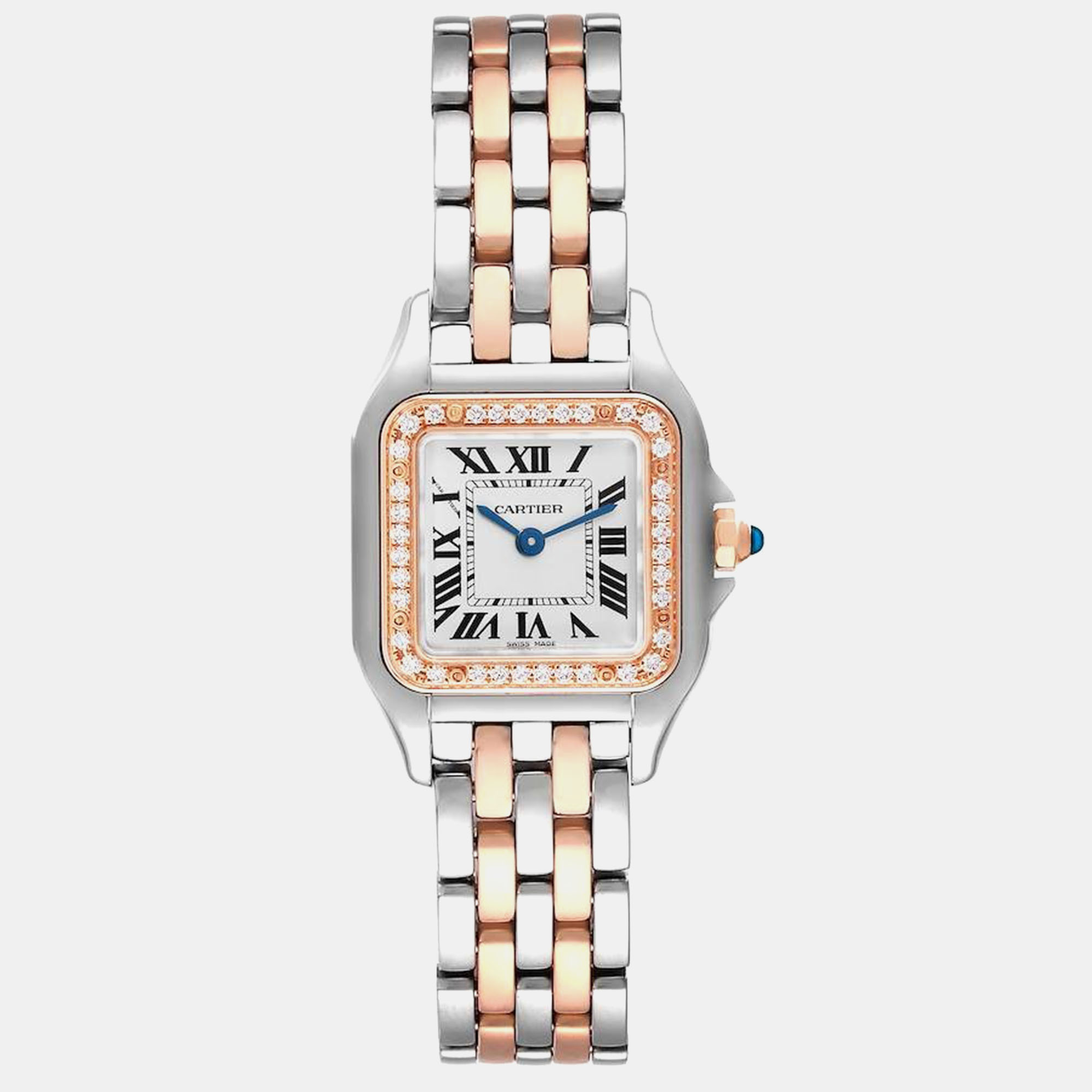 

Cartier Panthere Small Steel Rose Gold Diamond Ladies Watch W3PN0006, Silver