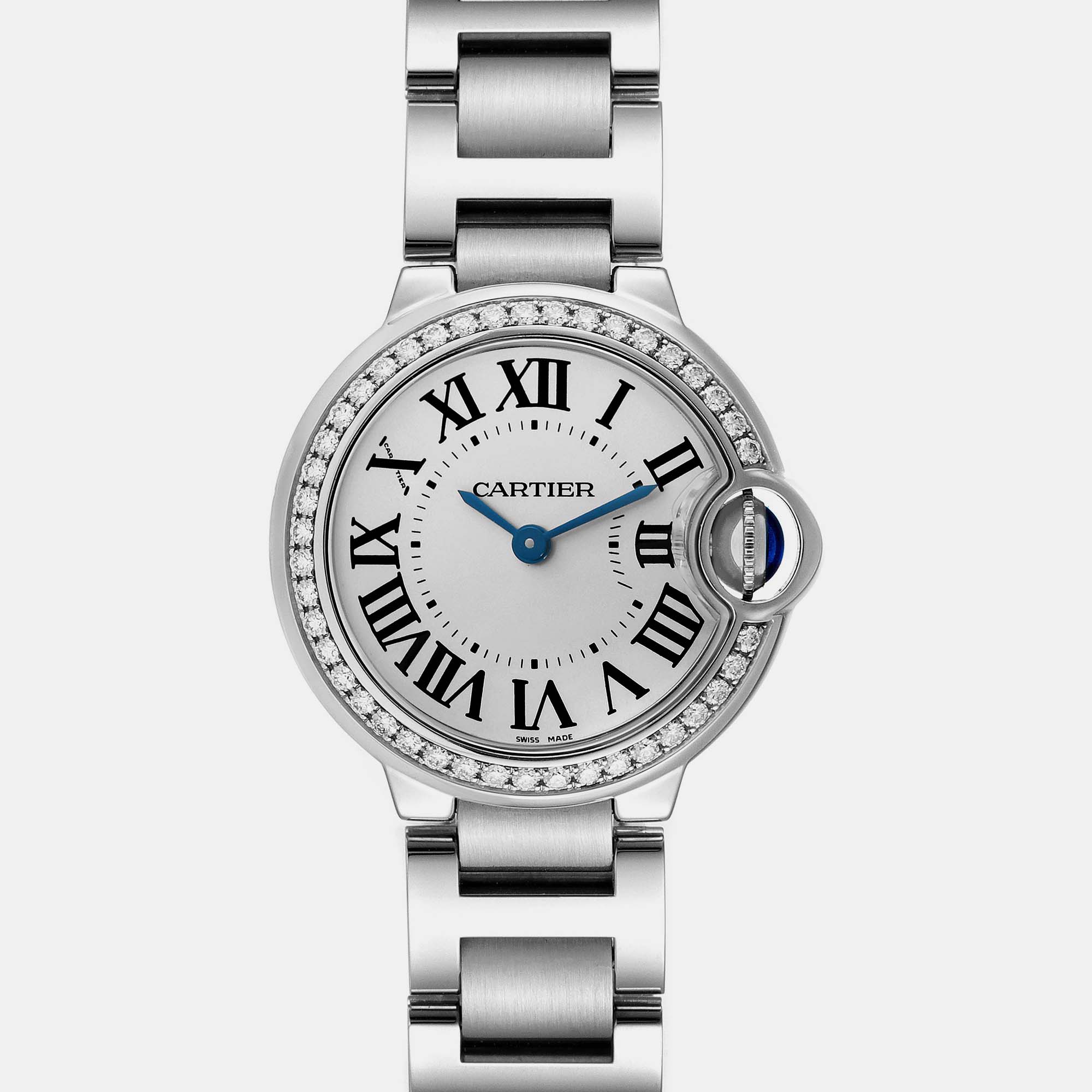 

Cartier Ballon Bleu Diamond Steel Ladies Watch W4BB0015 28 mm, Silver