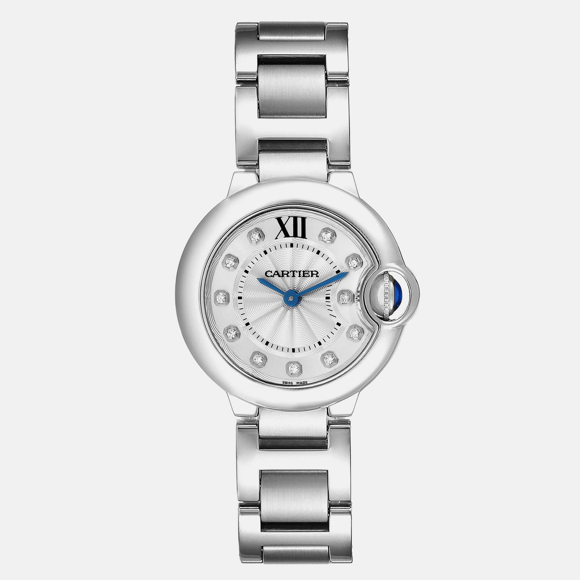 

Cartier Ballon Bleu Silver Diamond Dial Steel Ladies Watch WE902073