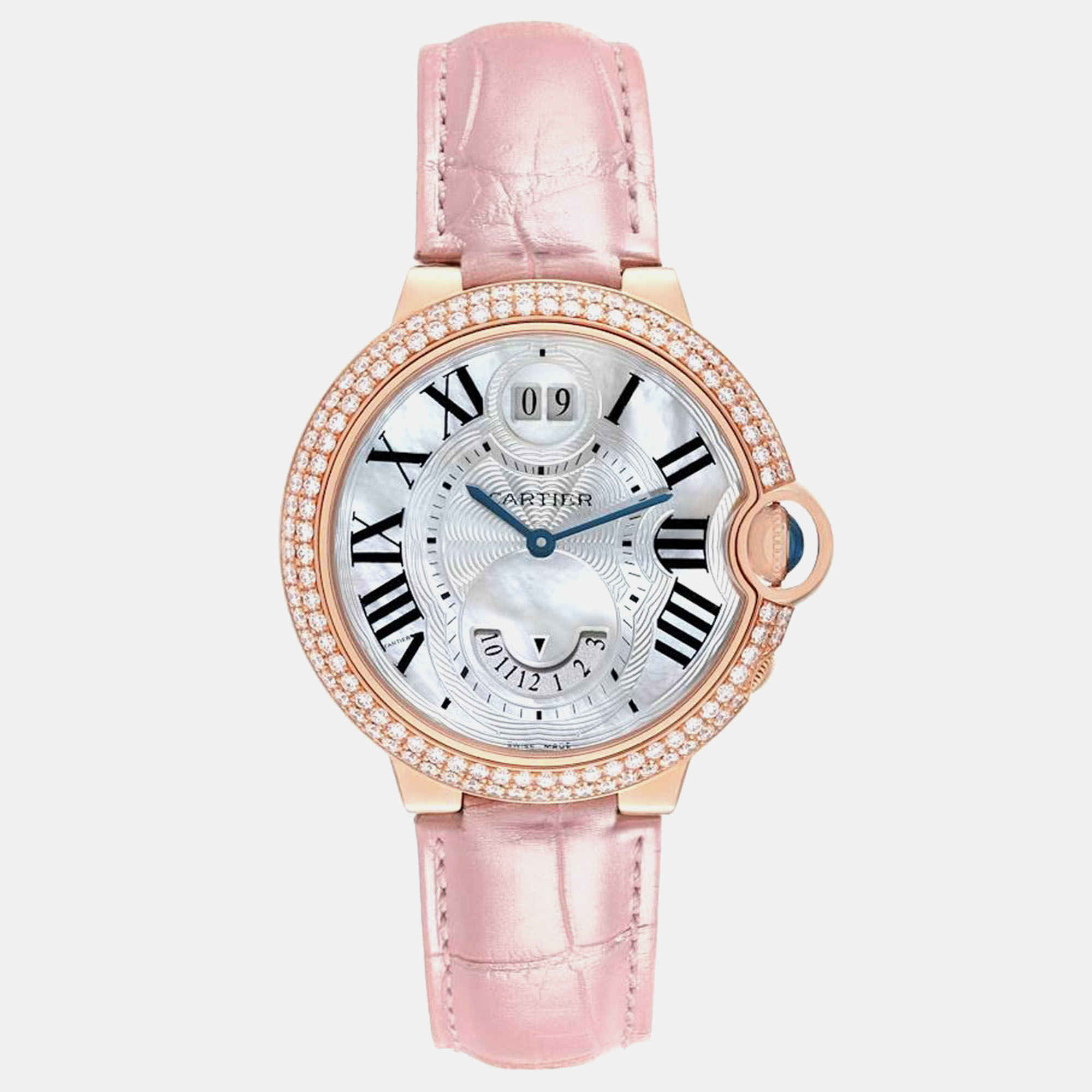 

Cartier Ballon Bleu Mother of Pearl Rose Gold Diamond Watch WE902018, Silver