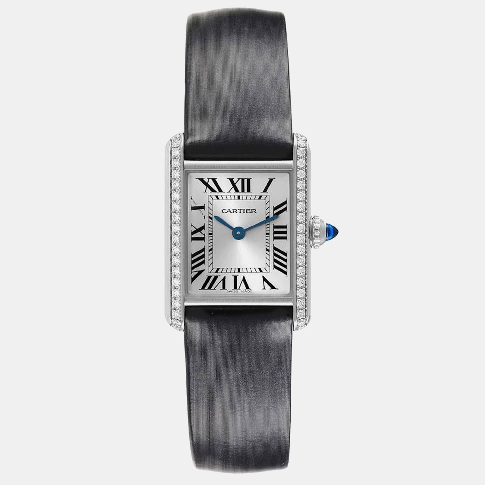 

Cartier Tank Must Small Diamond Bezel Steel Ladies Watch W4TA0016 27 mm x 22 mm, Silver