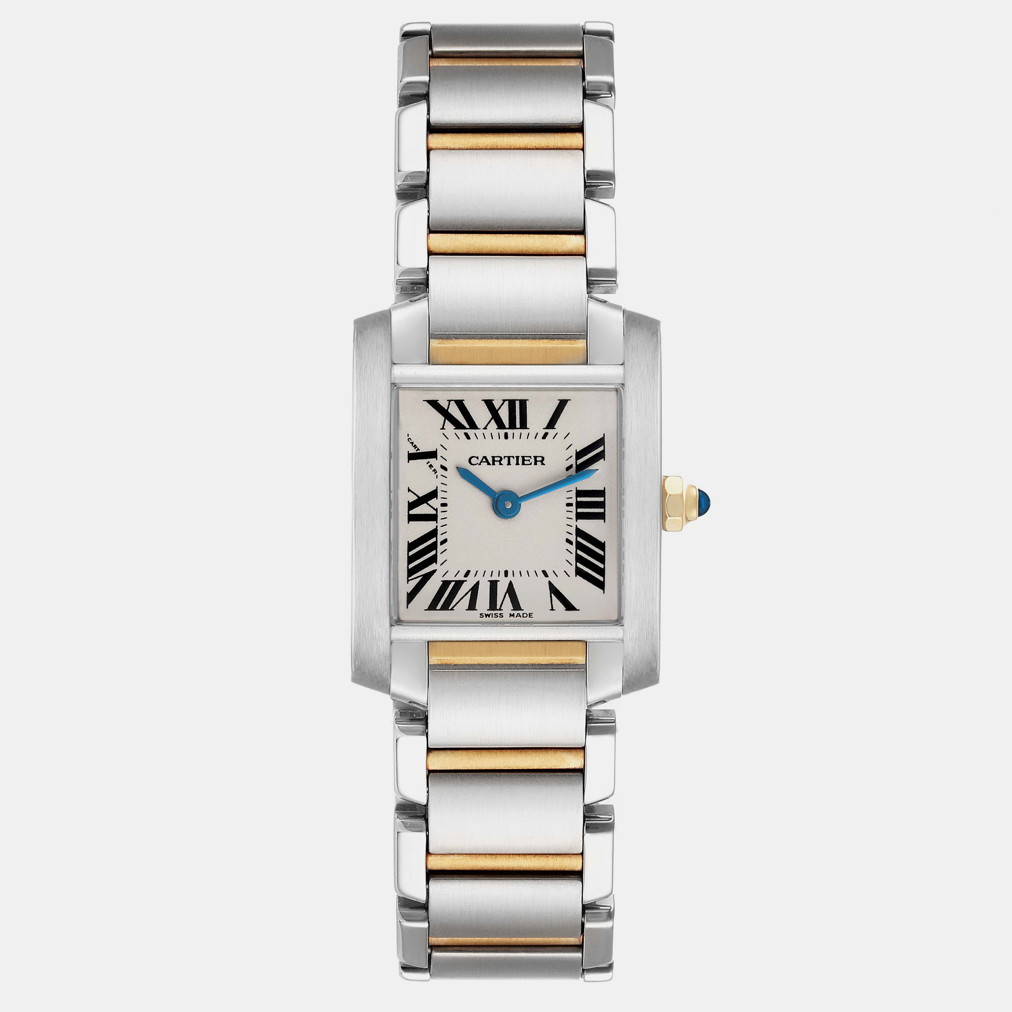 

Cartier Tank Francaise Small Steel Yellow Gold Ladies Watch 20.0 mm, Silver