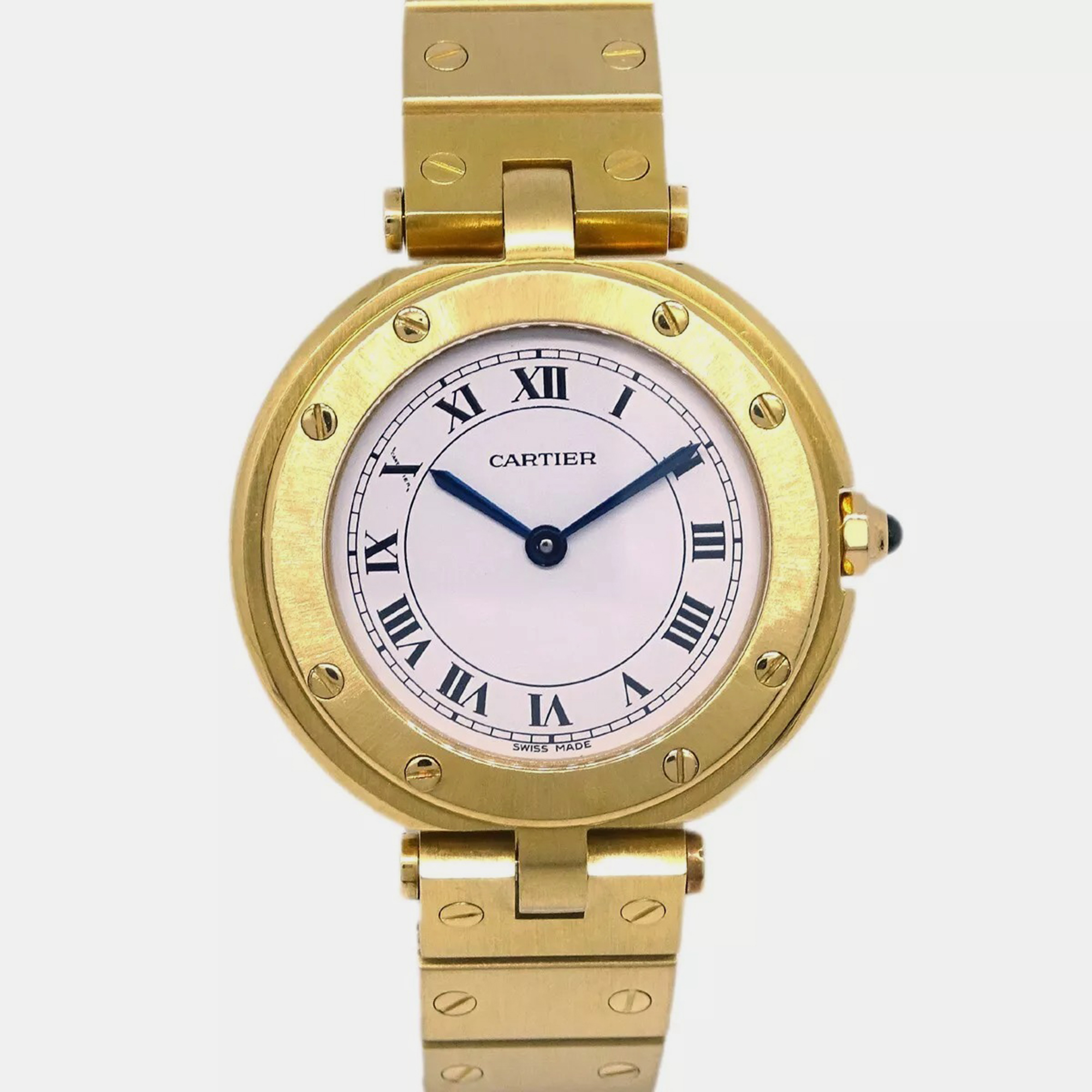 

Cartier Gold 18k Yellow Gold Santos Quartz Women's Wristwatch 25 mm, White