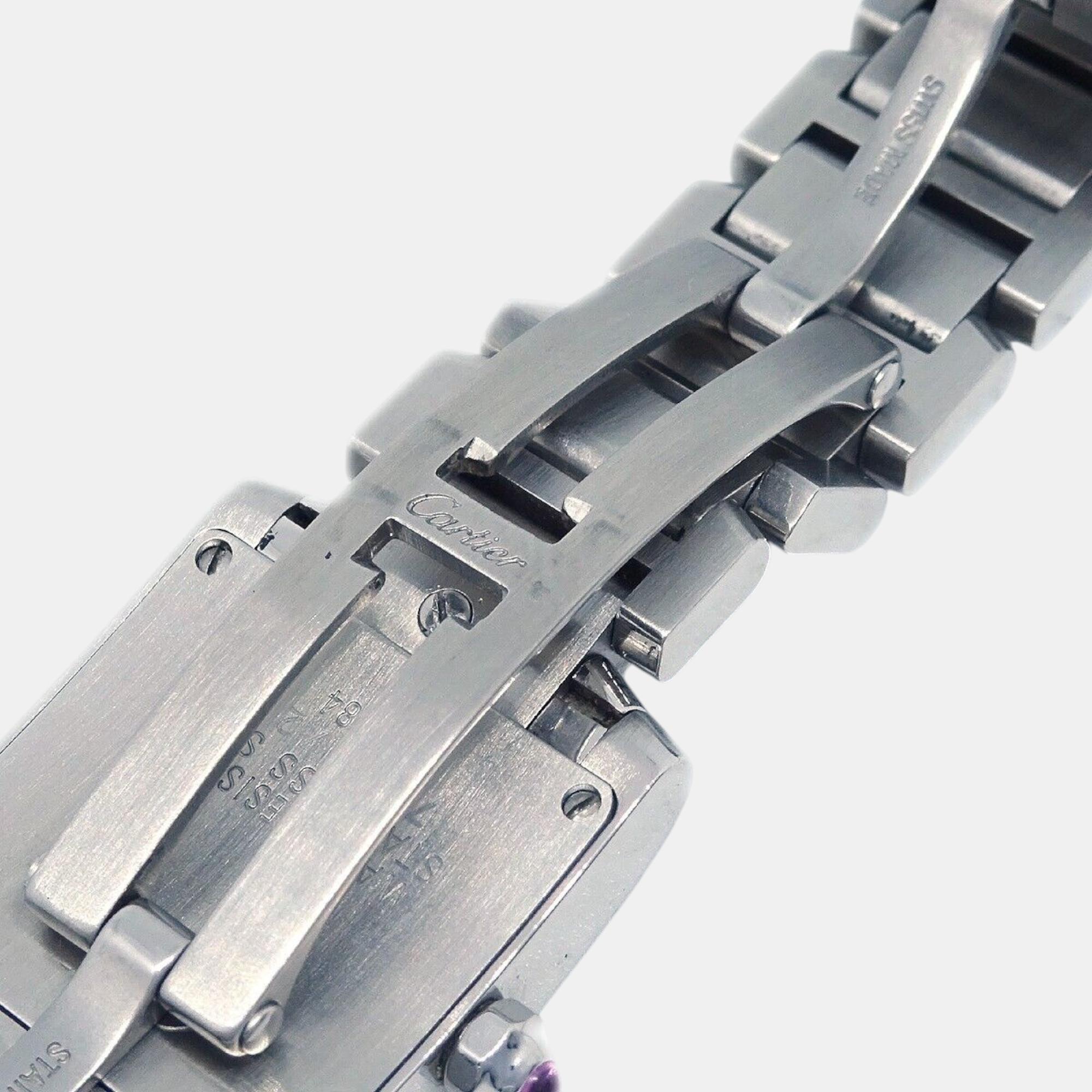 Cartier Silver Stainless Steel Tank Francaise W51028Q3 Quartz Women`s Wristwatch 20 mm 