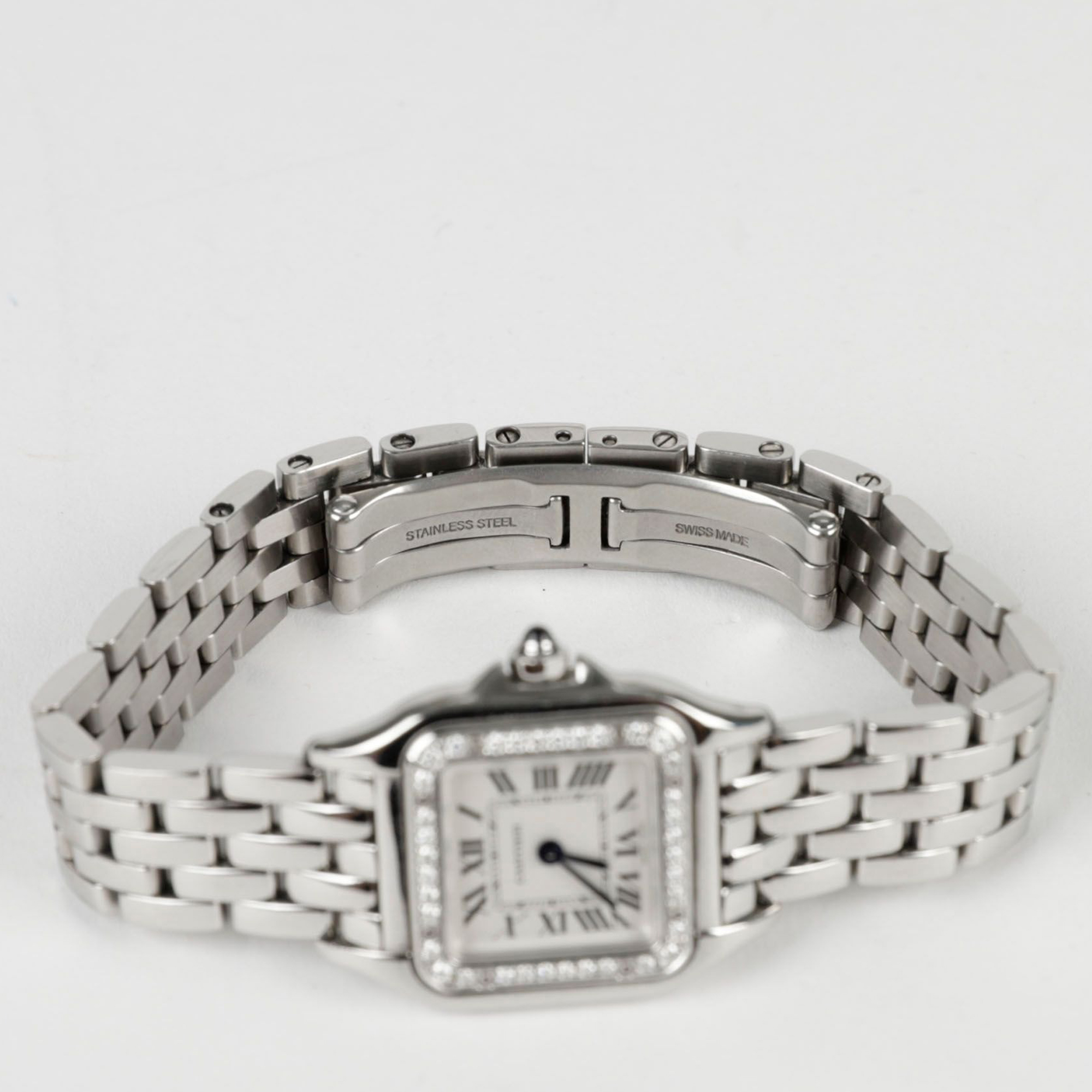 Cartier White Stainless Steel Panthere W4PN0007 Quartz Women`s Wristwatch 20 mm 