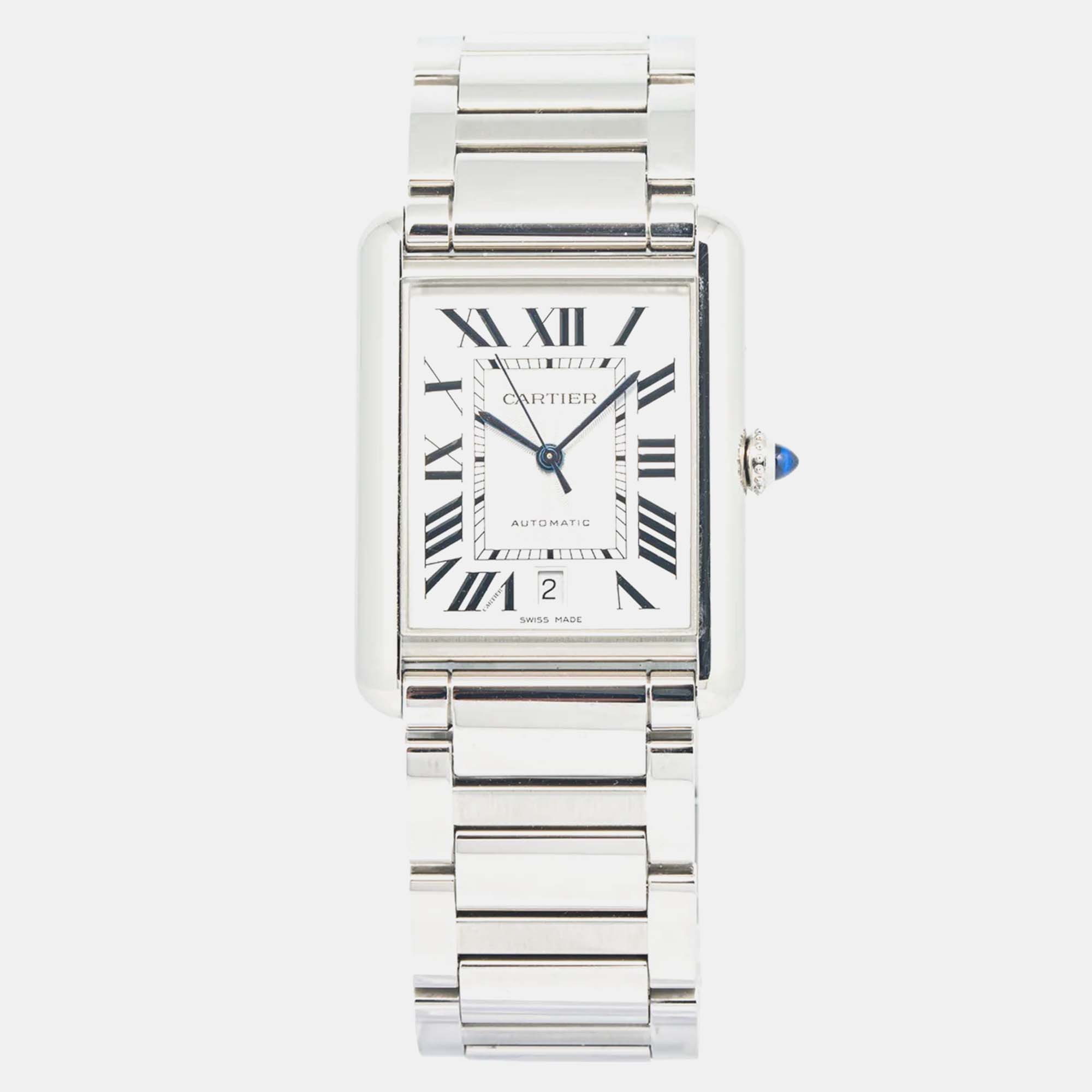 Cartier Tank Must 4324 Silver Stainless-Steel Automatic Women’s Wristwatch 31 mm
