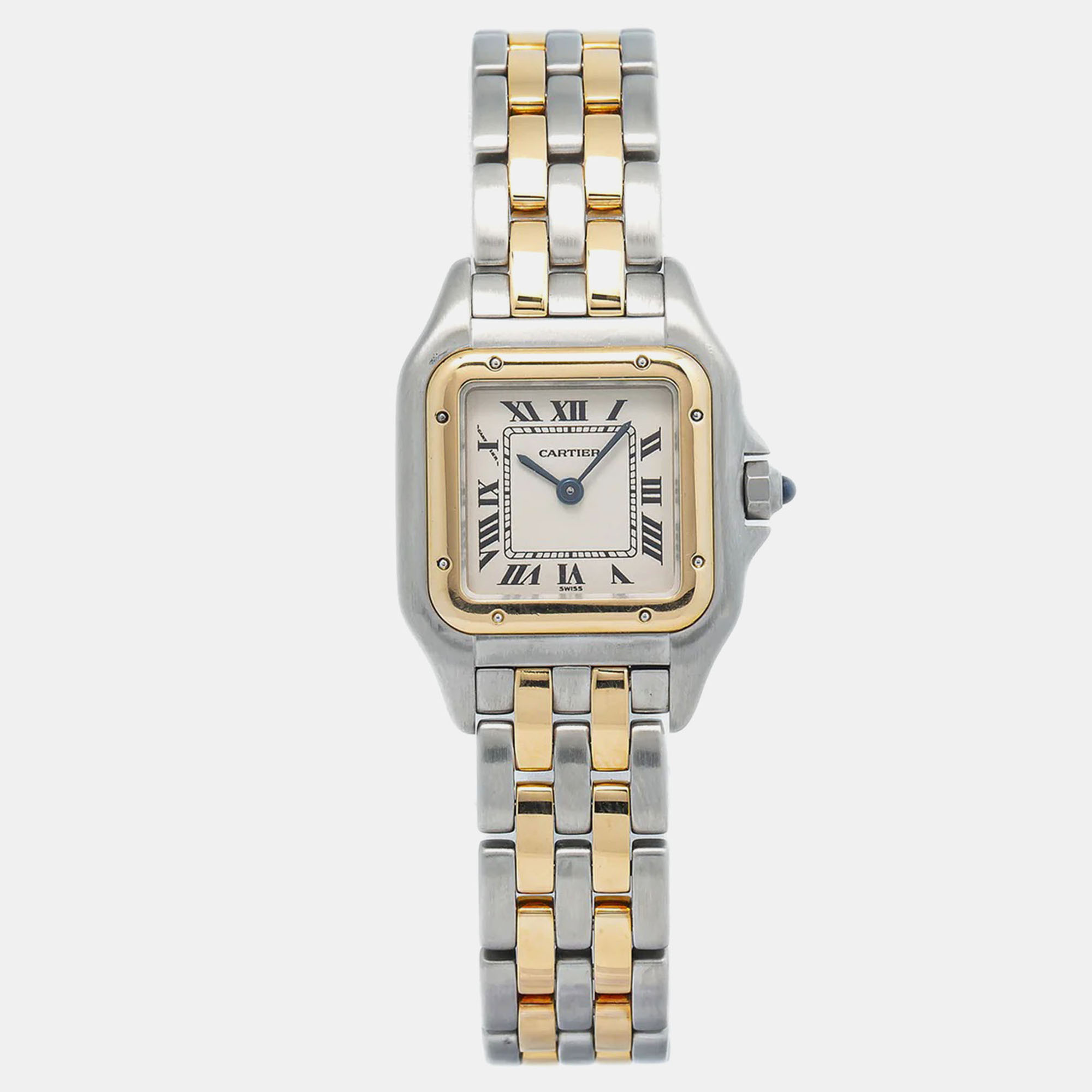 Cartier Panthere W25029B6 Quartz White 18k Yellow Gold Stainless Steel Women’s Wristwatch 22 mm