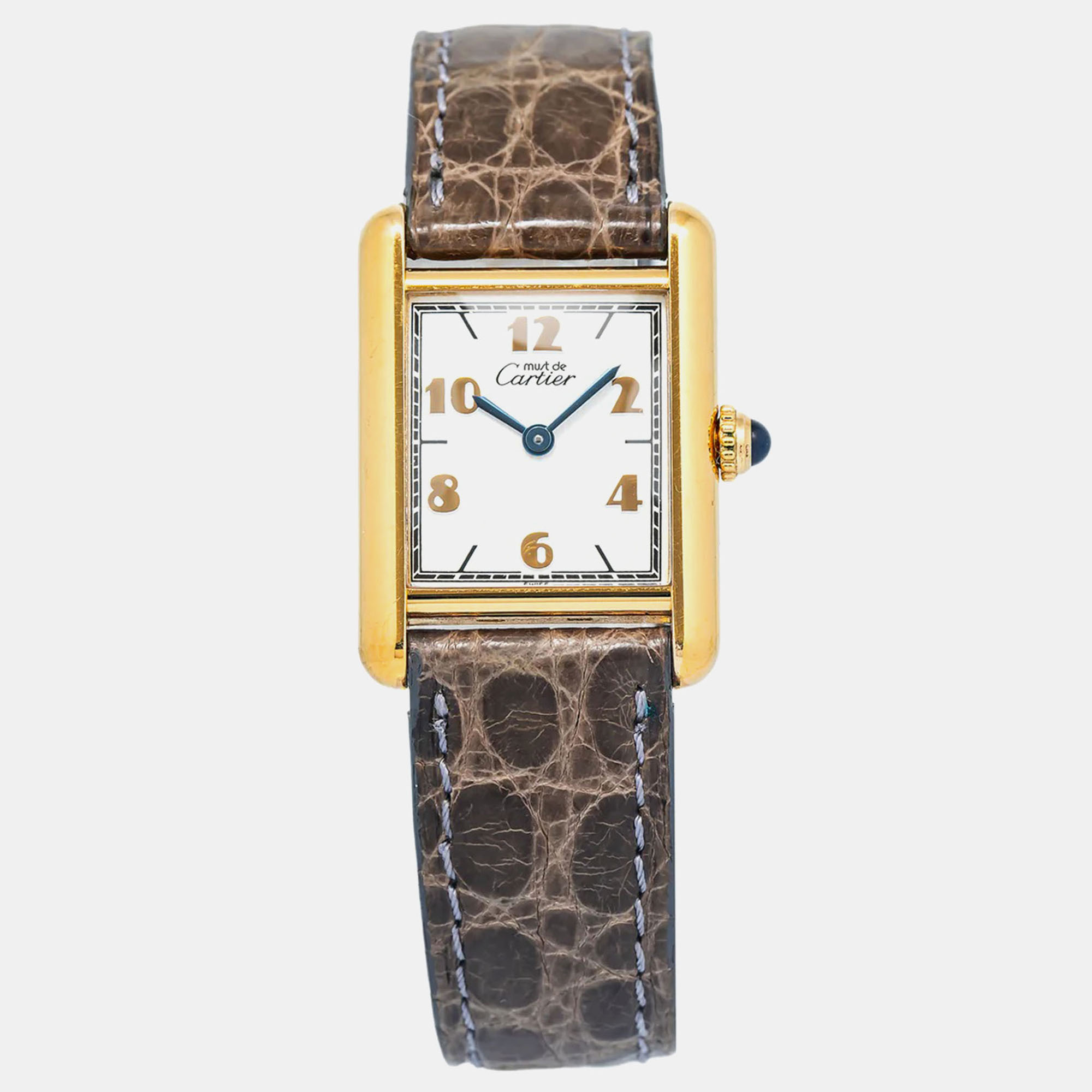 Cartier Vermeil Tank W1008354 Quartz White Gold Plated Women’s Wristwatch 20×28 mm