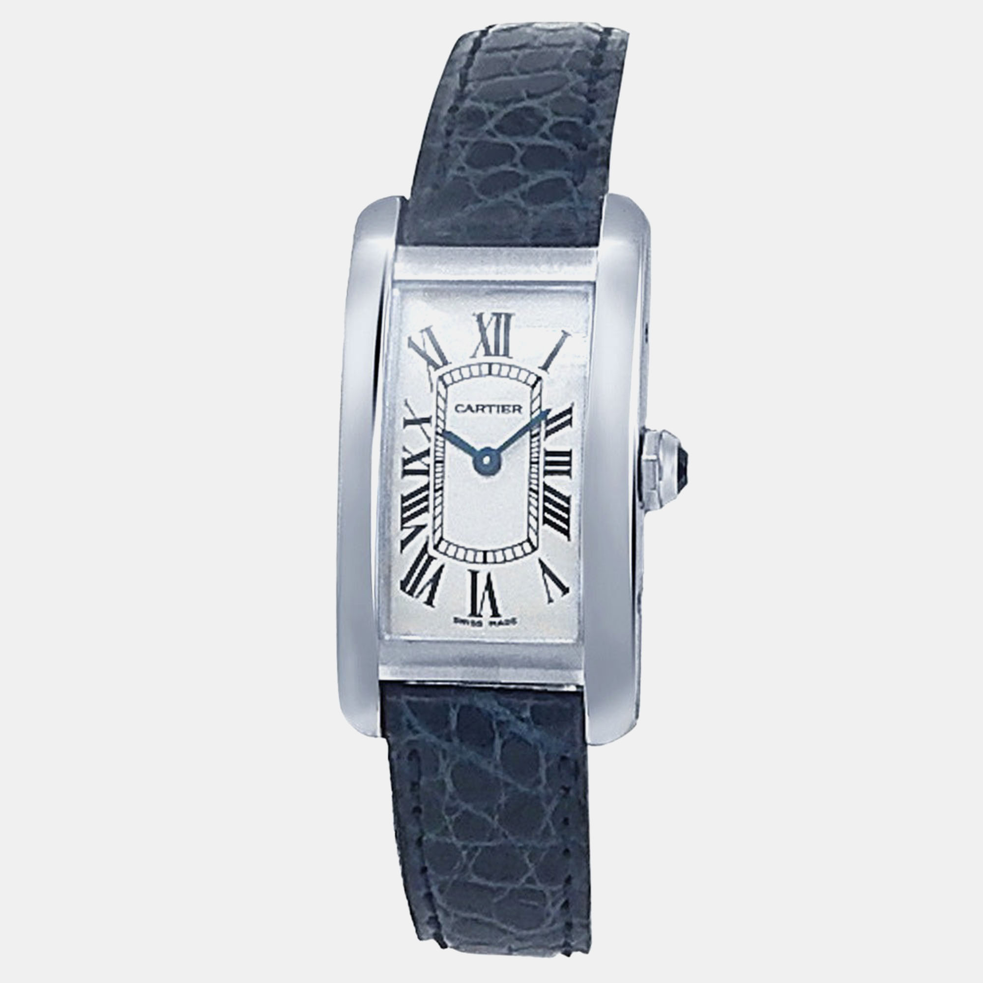 

Cartier Tank Americaine W2601956 Quartz Silver 18k White Gold Women's Wristwatch 19 mm