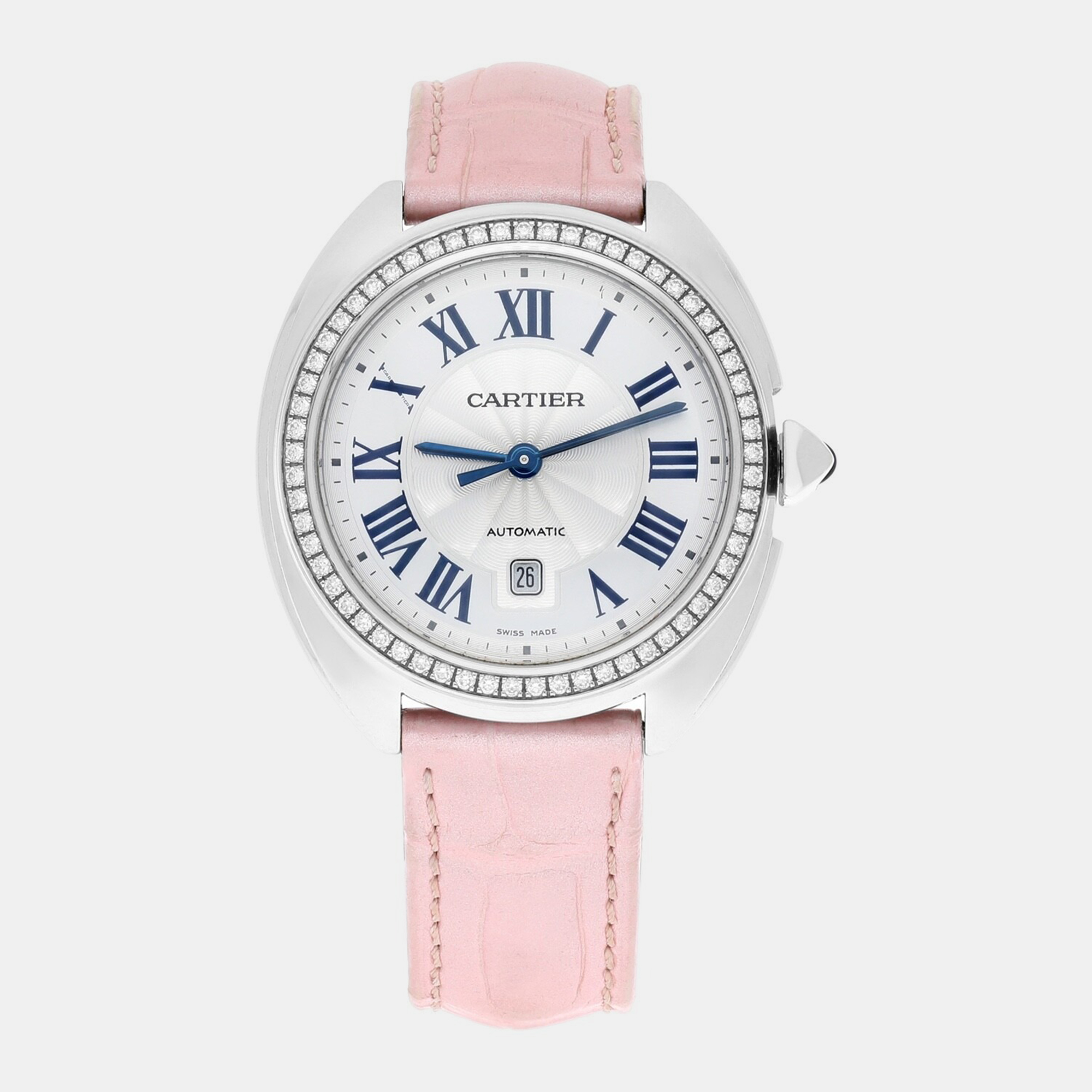 

Cartier Cle De Cartier W4CL0005 Automatic Stainless Steel Diamond Women's Wristwatch 31 mm, Silver