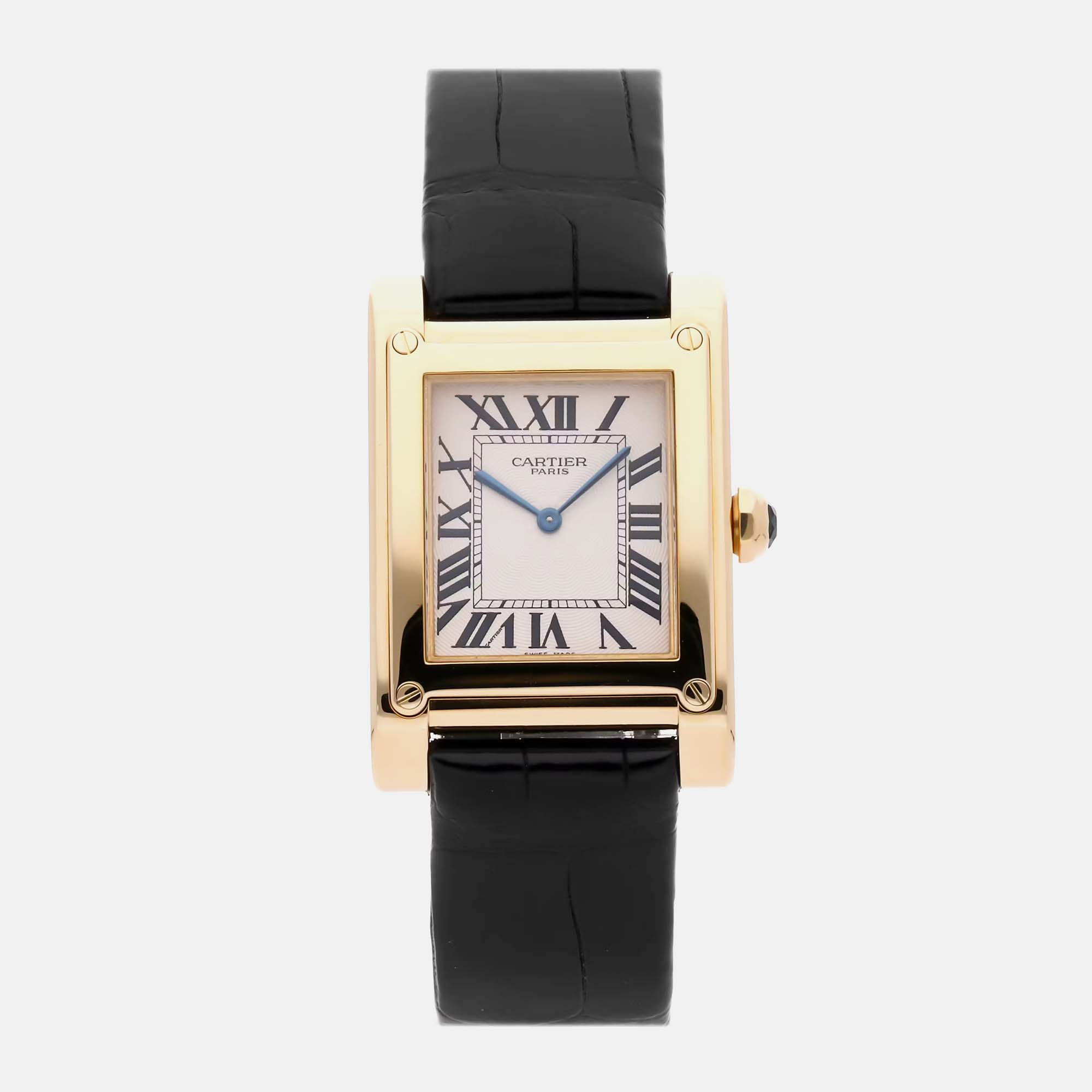 Pre-owned Cartier Tank A Vis Paris Privee W1529451 In Silver
