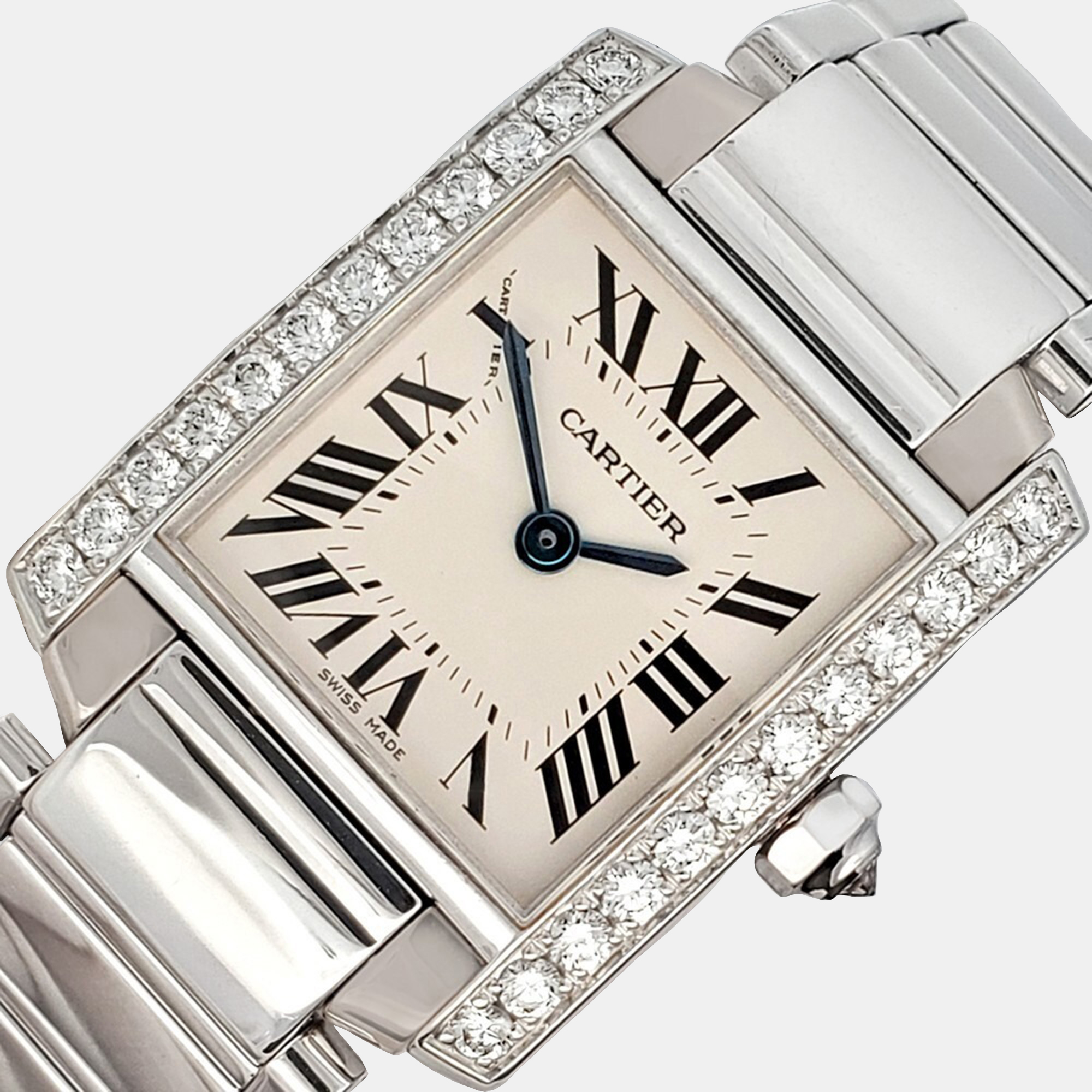 

Cartier Tank Francaise WE1002S3 Quartz Silver 18k White Gold Women's Wristwatch 20 mm