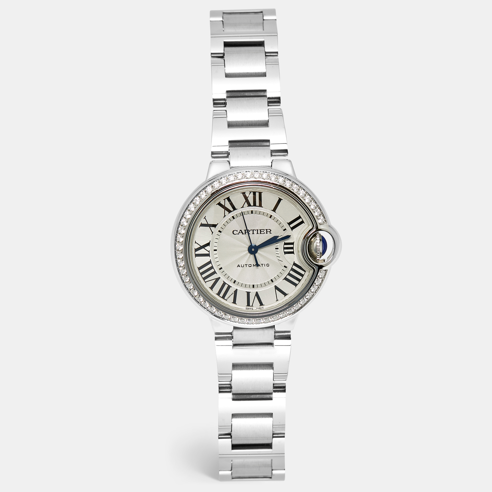 

Cartier Ballon Bleu W4BB0016 Silver Dial Diamond Stainless Steel Women's Wristwatch