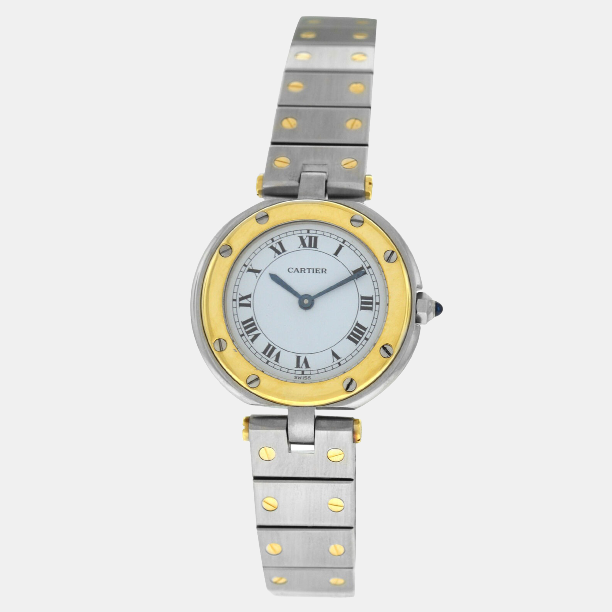 

Cartier Santos Ronde 8191 Quartz White 18k Yellow Gold Stainless Steel Women's Wristwatch 27 mm