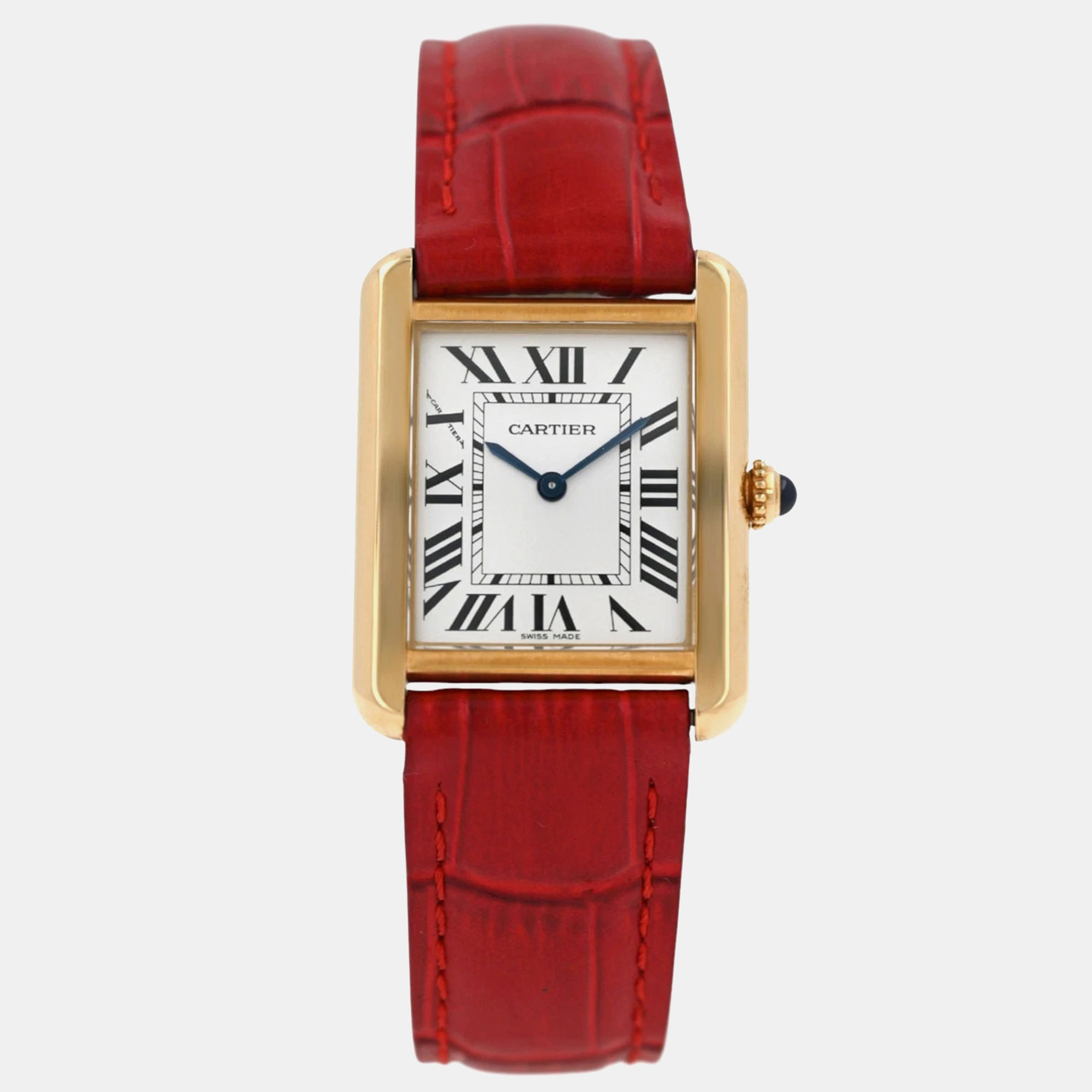 

Cartier Tank Solo W1018755 Quartz White 18K Yellow Gold Women's Wristwatch