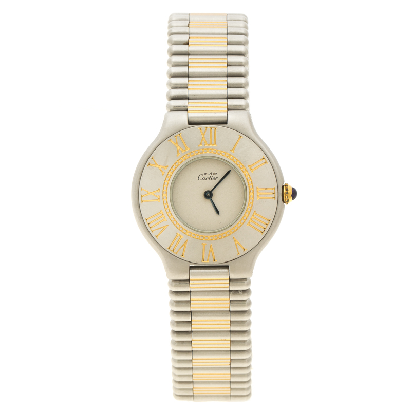 Cartier Grey Stainless Steel Must De Cartier 21 Women's Wristwatch 31 mm