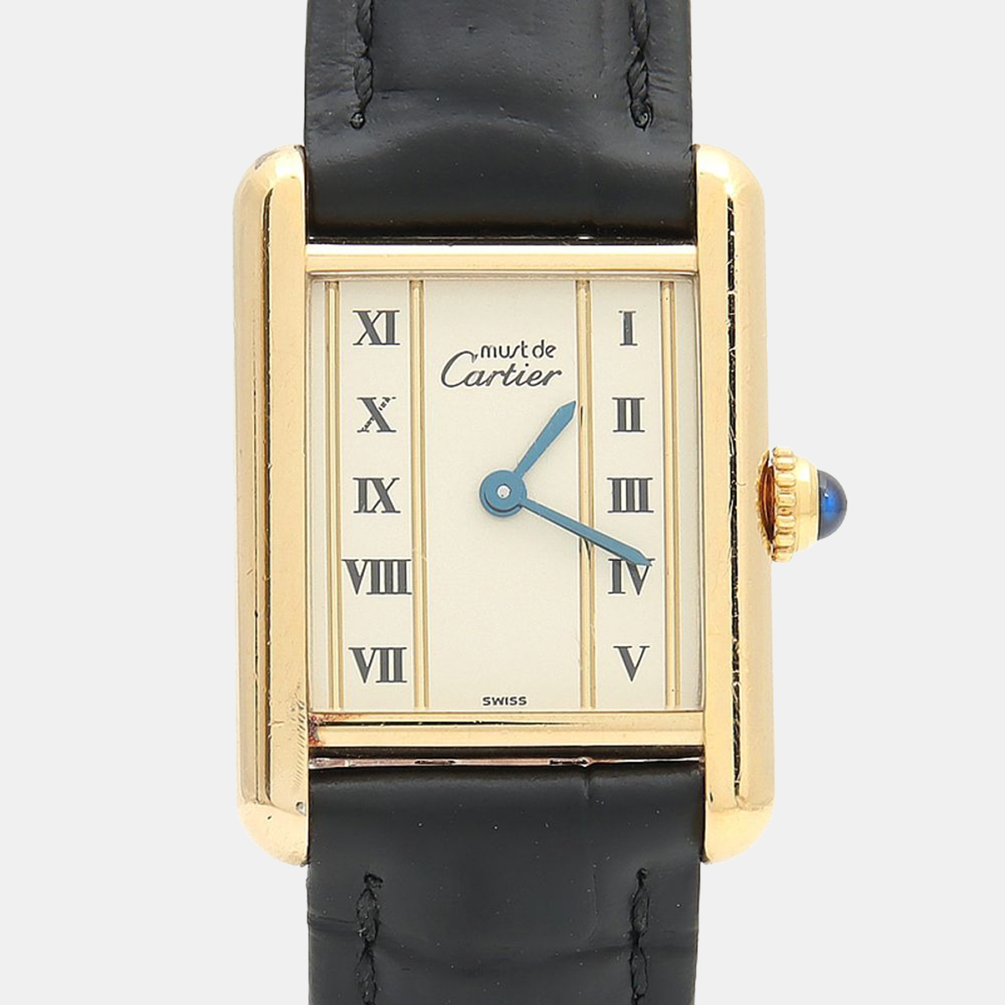 

Cartier Tank Must W1003053 Quartz Gold Plated Silver Womens Wristwatch